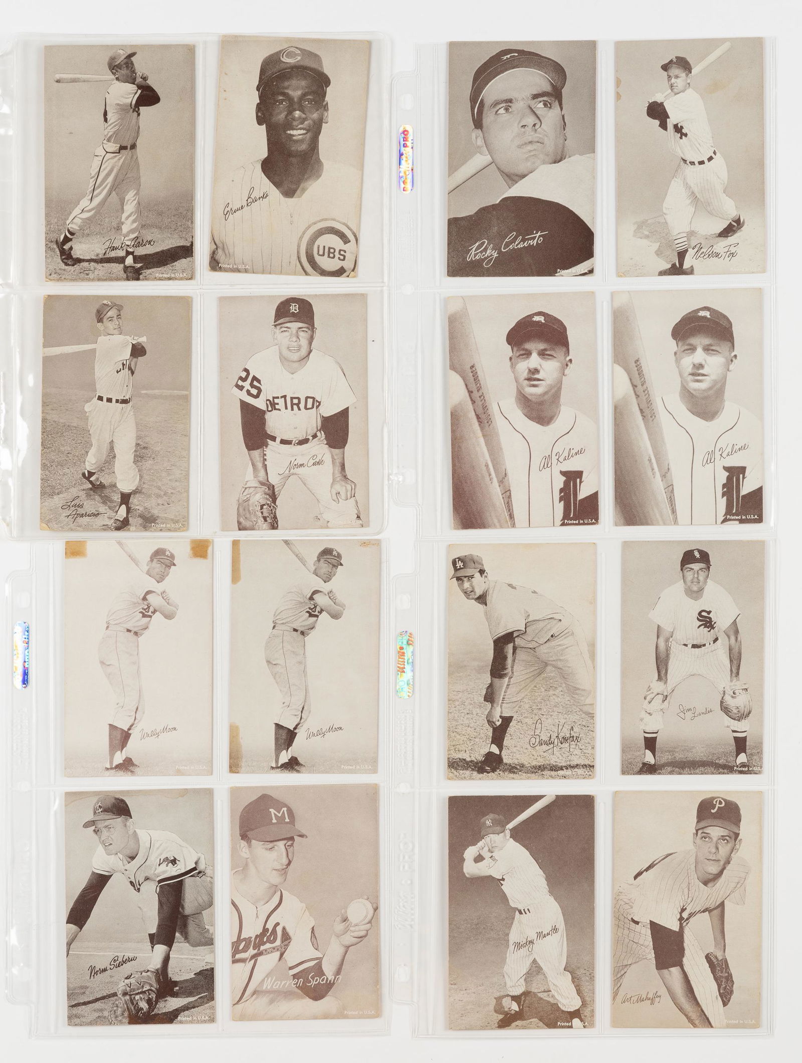 16 1962 Stat Backs with 9 Hall of Fame Players (1 of 10)