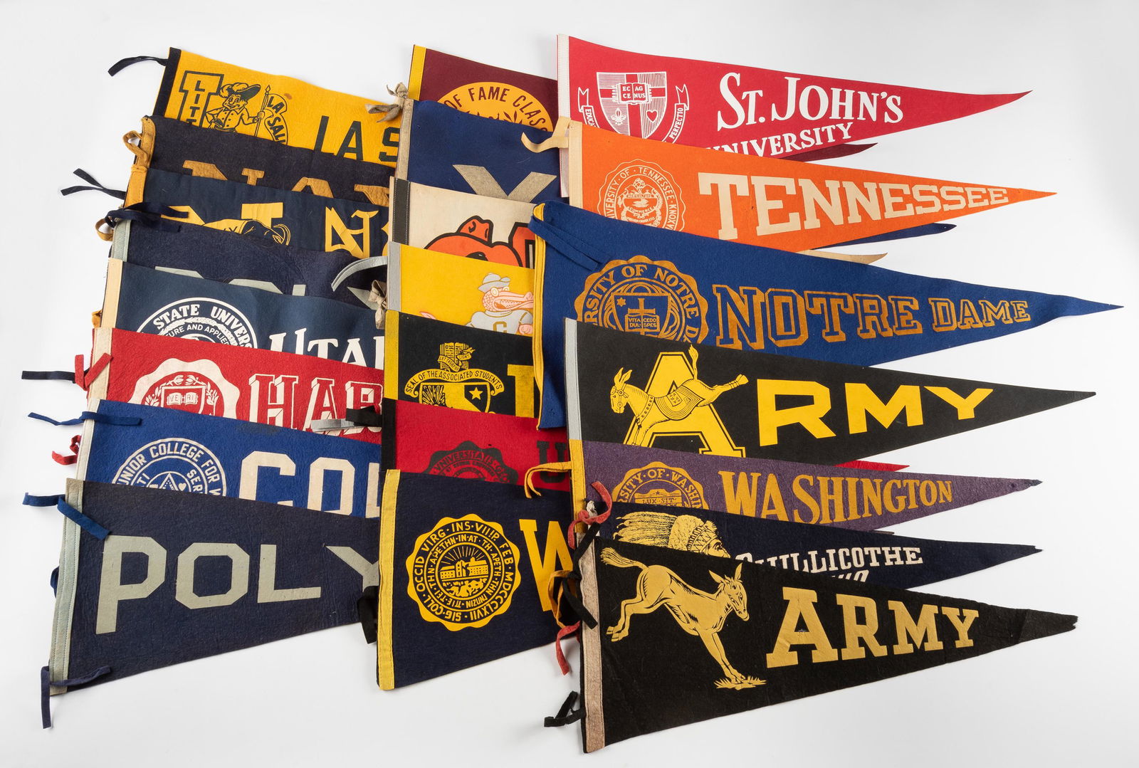 22 College Pennants 1950's-1980's (1 of 4)