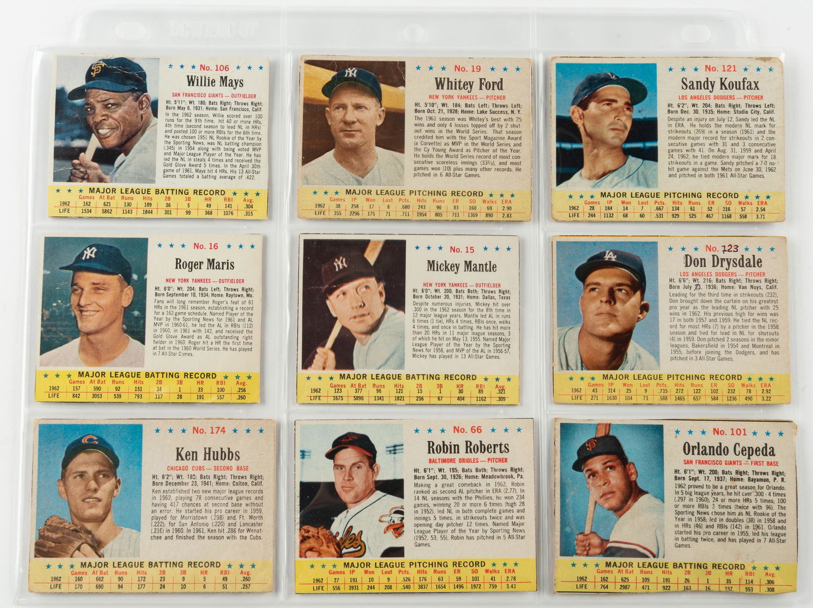 9 1963 Post Cereal Post Cereal Cards (1 of 2)