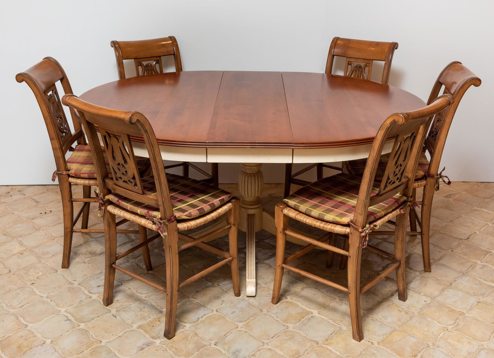 Pedestal Dining Table with Six Chairs (1 of 4)