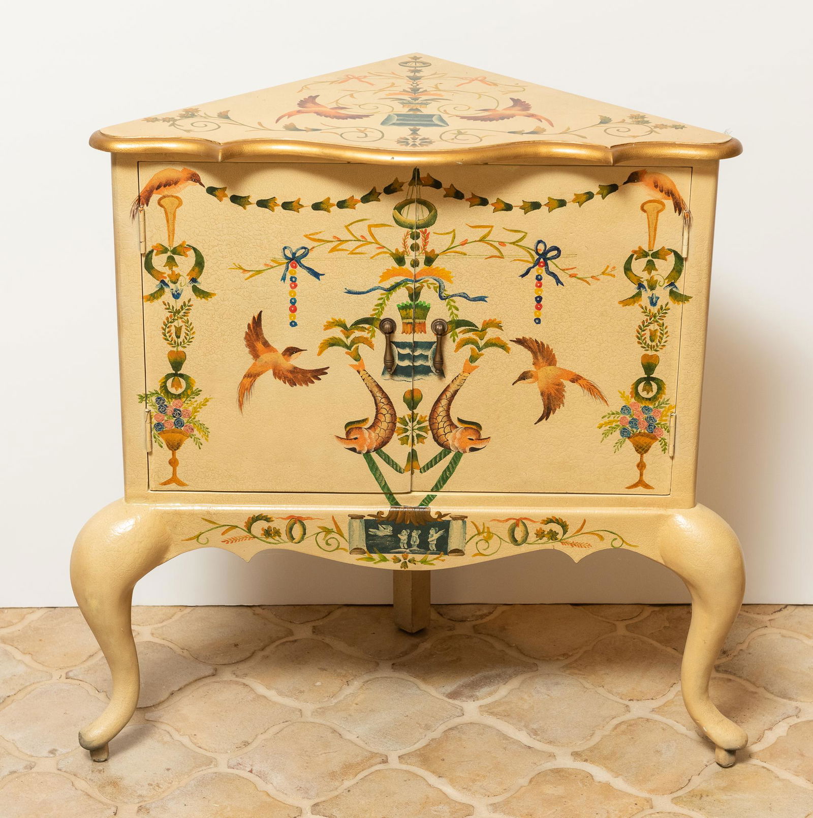 Hand Painted Corner Cabinet (1 of 4)
