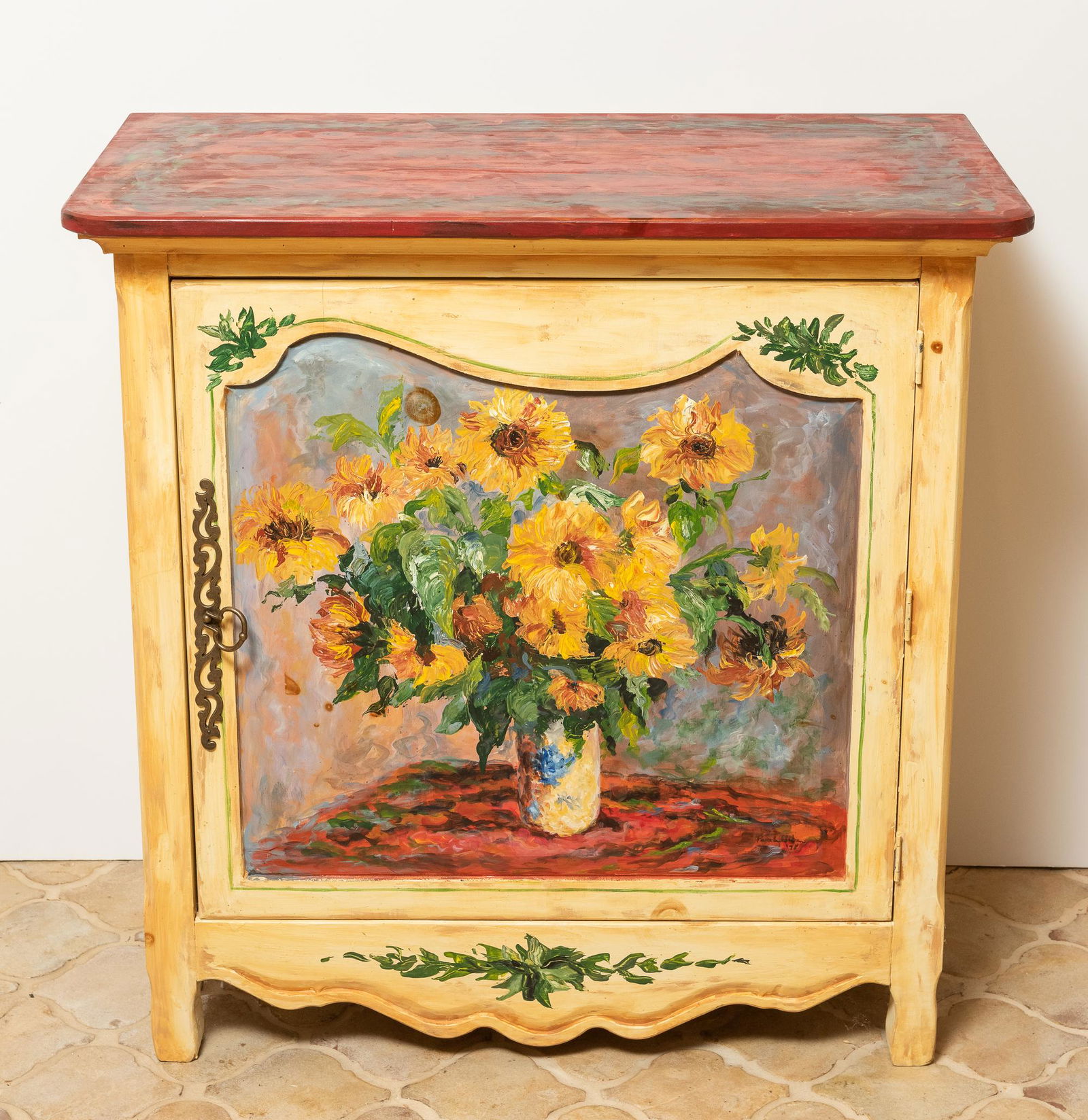 Hand Painted Single-Door Cabinet (1 of 4)