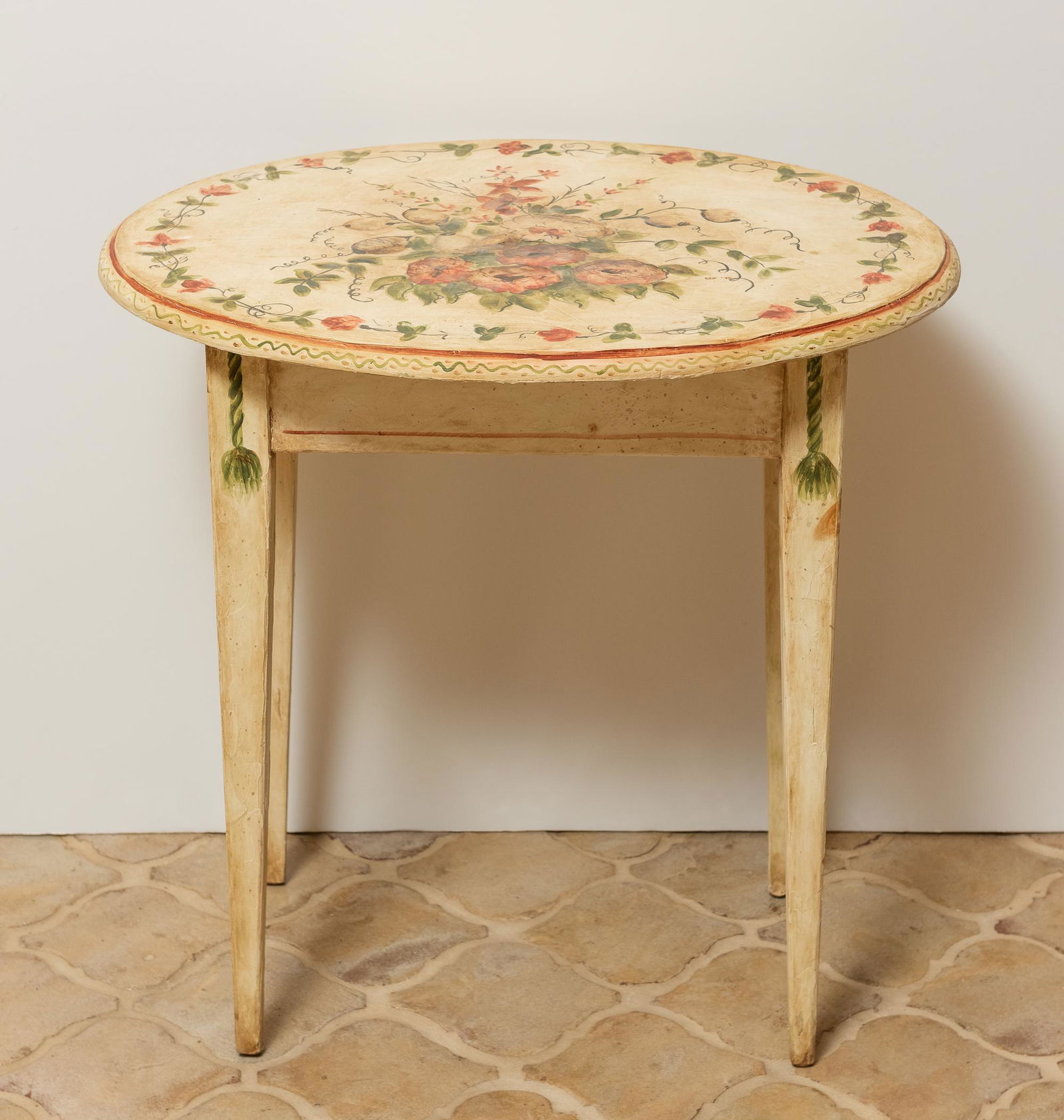 Hand Painted Oval Side Table (1 of 3)