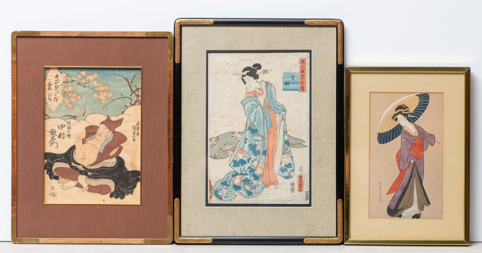 3 Japanese Woodblock Prints incl Eishi Hosoda (1 of 9)