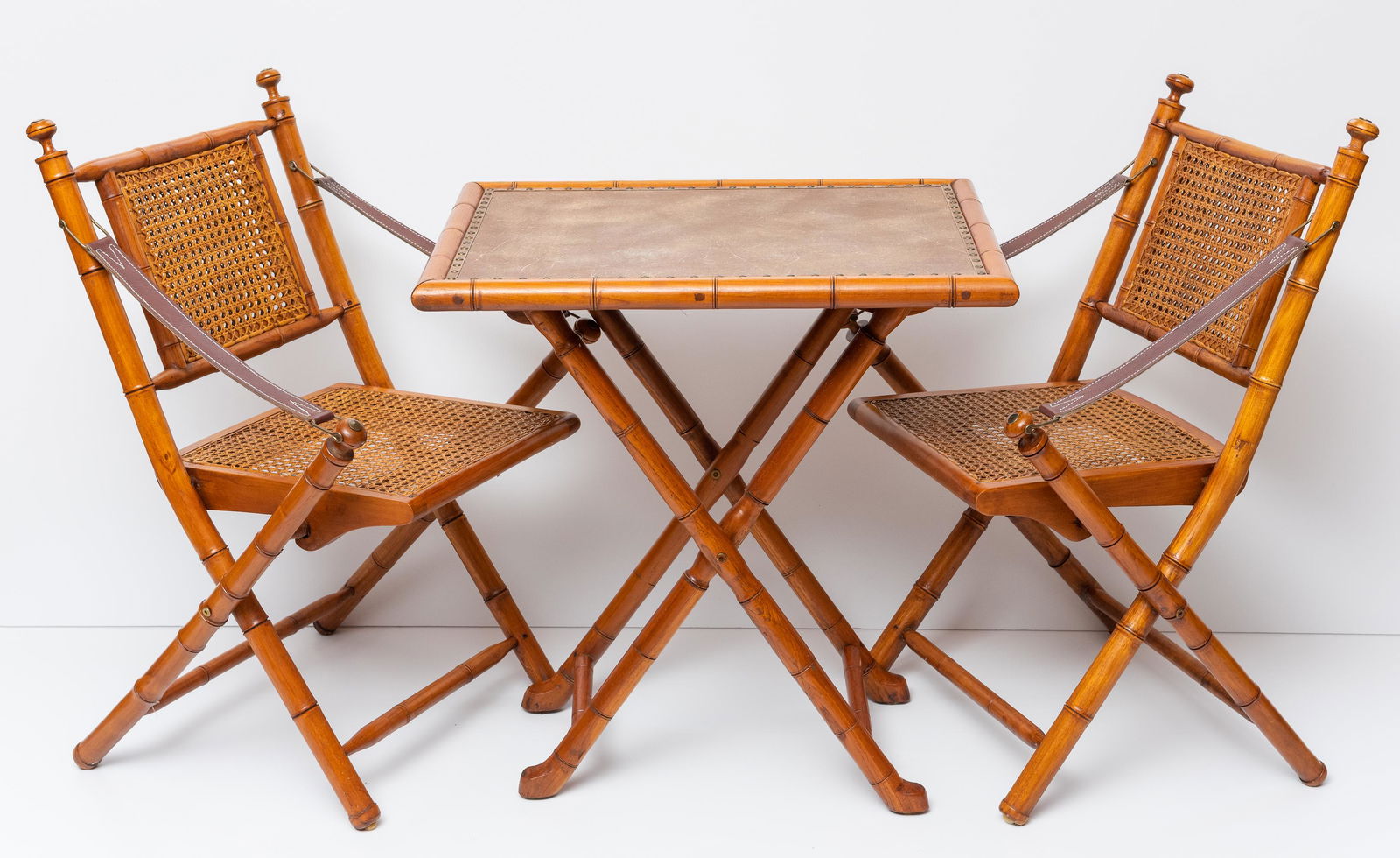 Bamboo Folding Game Table with 2 Chairs (1 of 6)