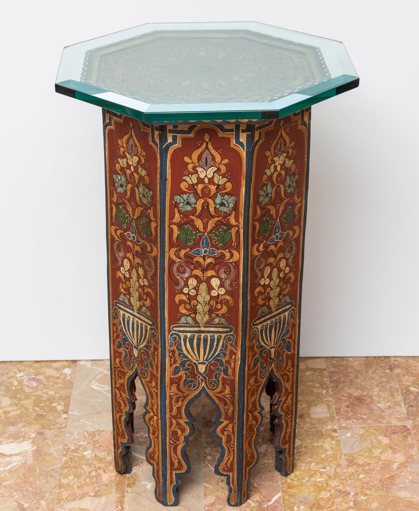 Indian Paint Decorated Octagonal Table (1 of 2)