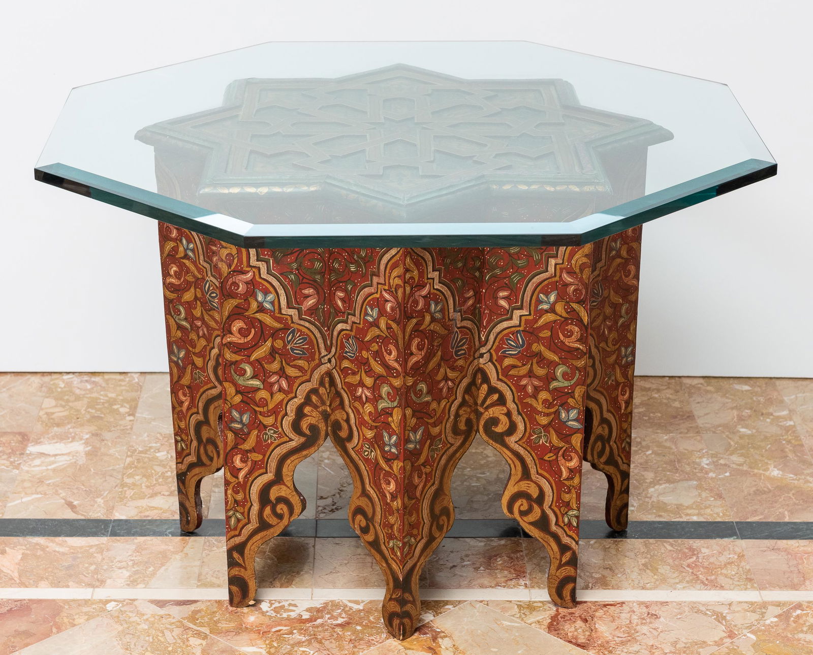 Indian Paint Decorated Star-Shaped Table (1 of 3)