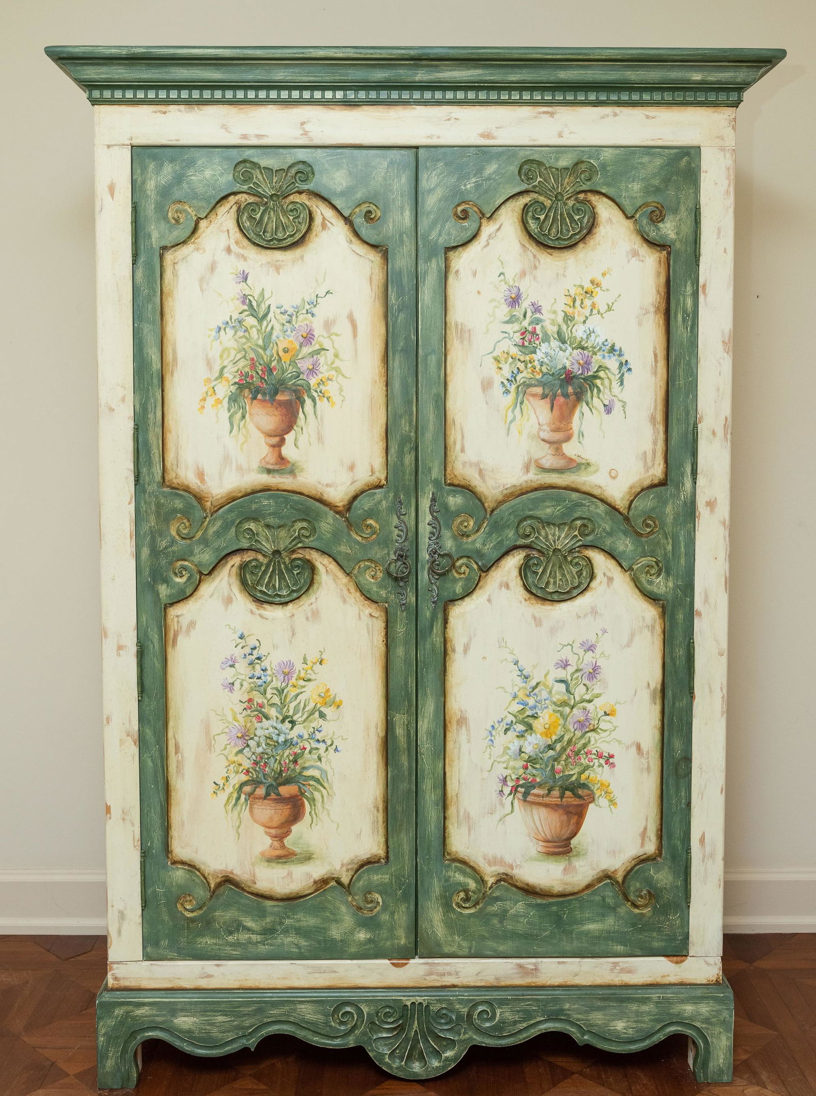 Hand Painted Desk Armoire (1 of 2)