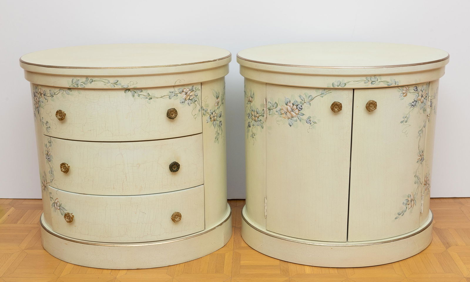 Pair of Hand Painted Custom Bedside Cabinets (1 of 3)