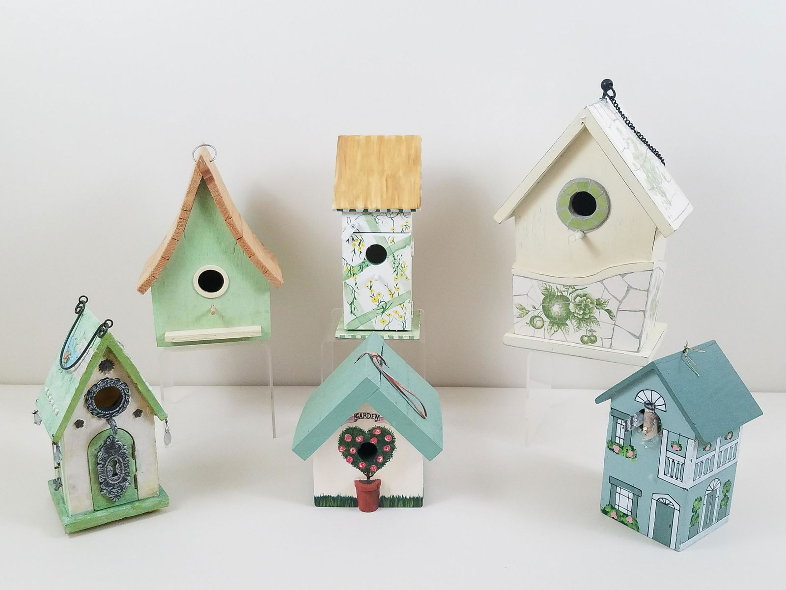 6 Painted Bird Houses (1 of 2)