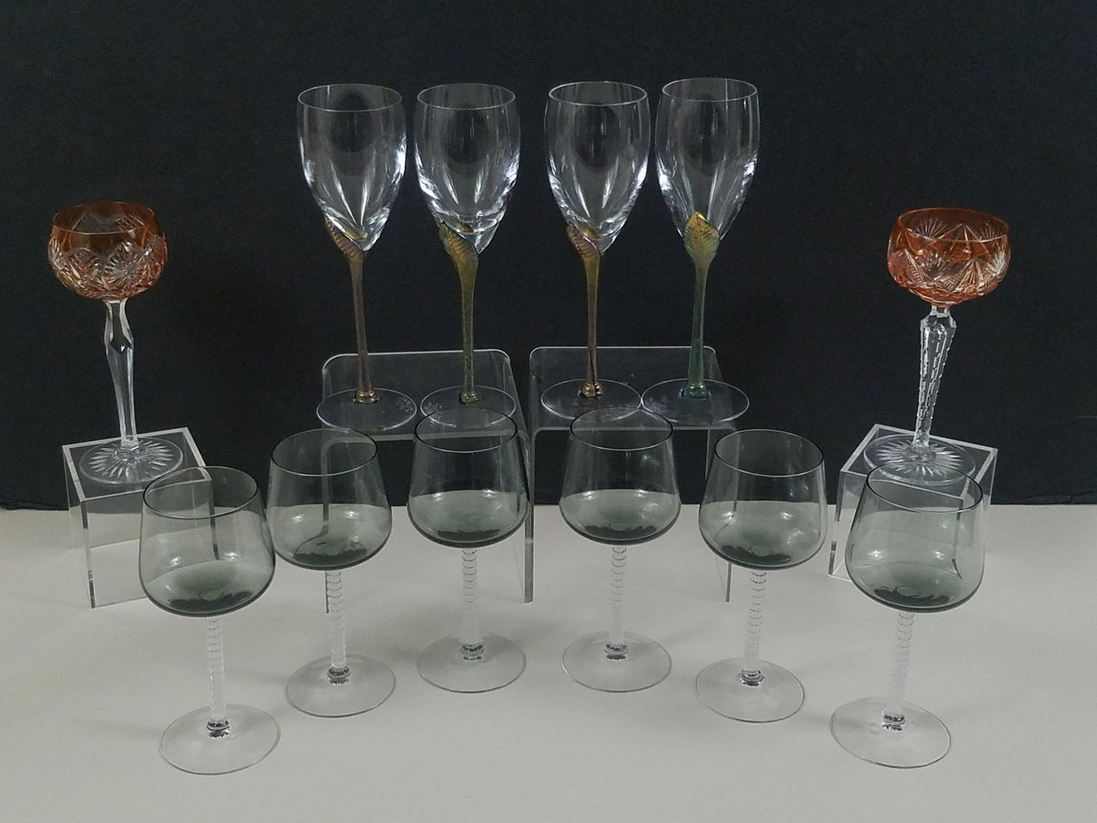 12 Pcs Stemware incl Signed and Cut To Clear (1 of 6)