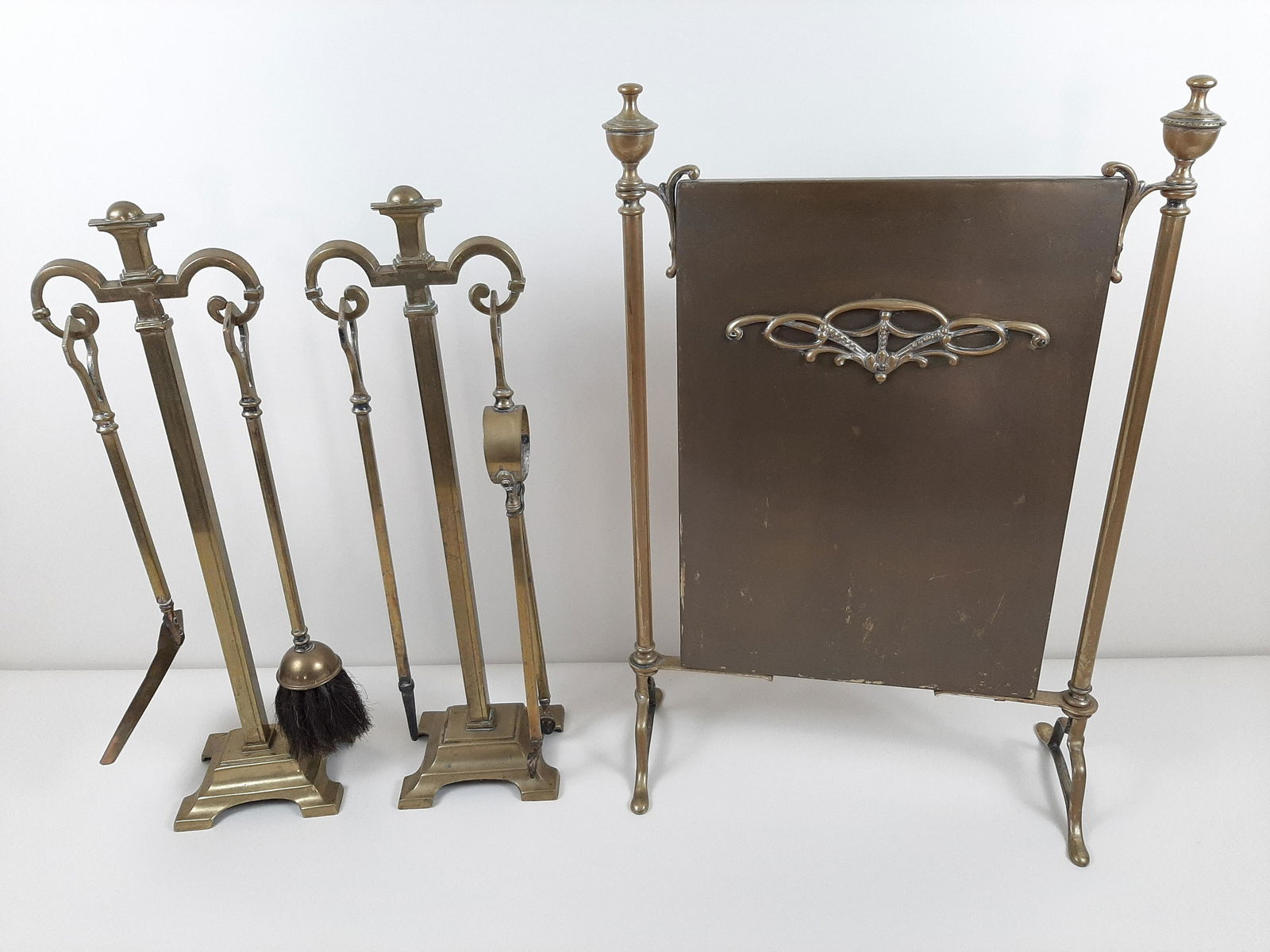 Antique Brass Fireplace Set (1 of 4)