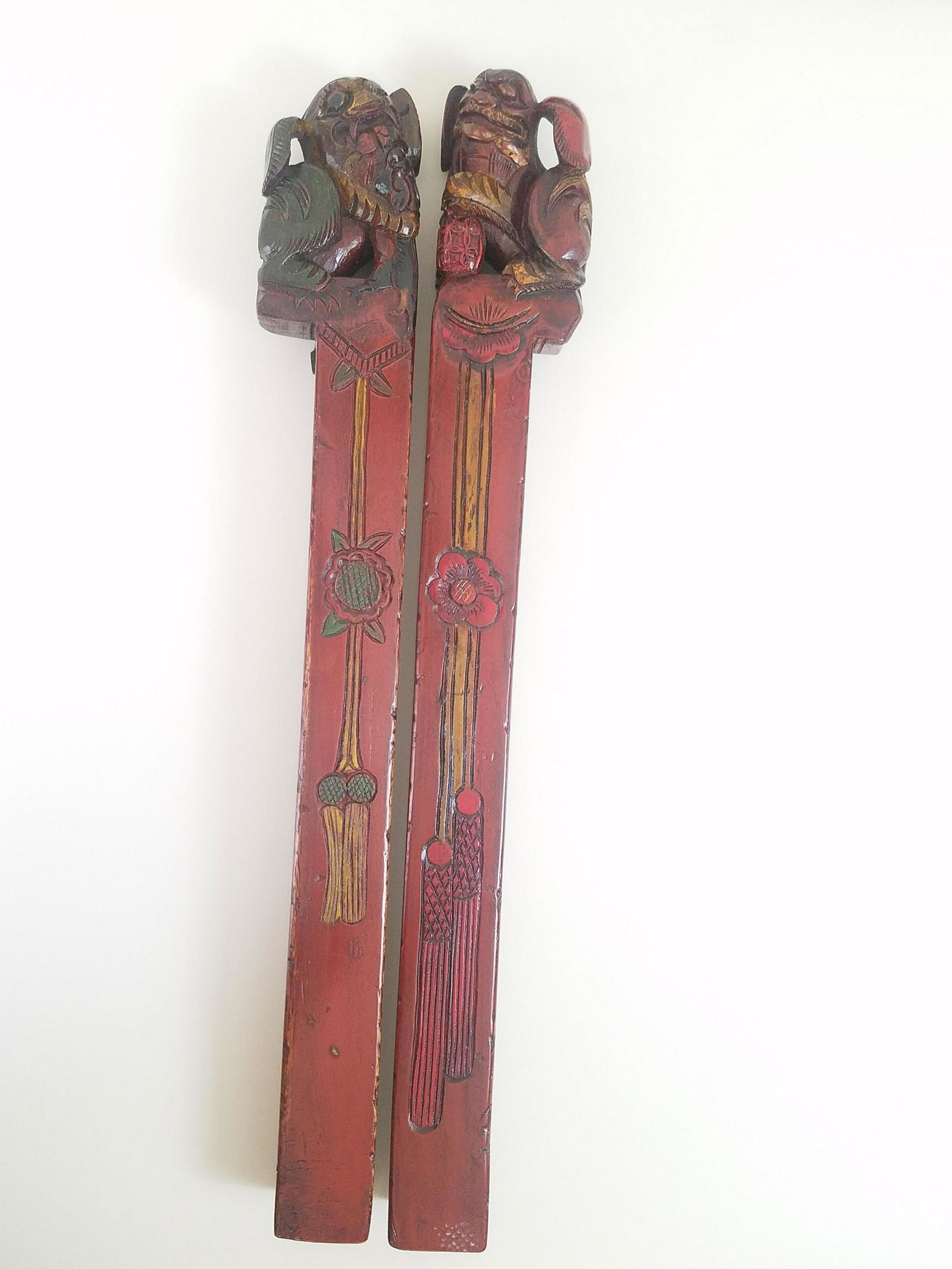 2 Wooden Foo Dog Wall Hangings (1 of 4)