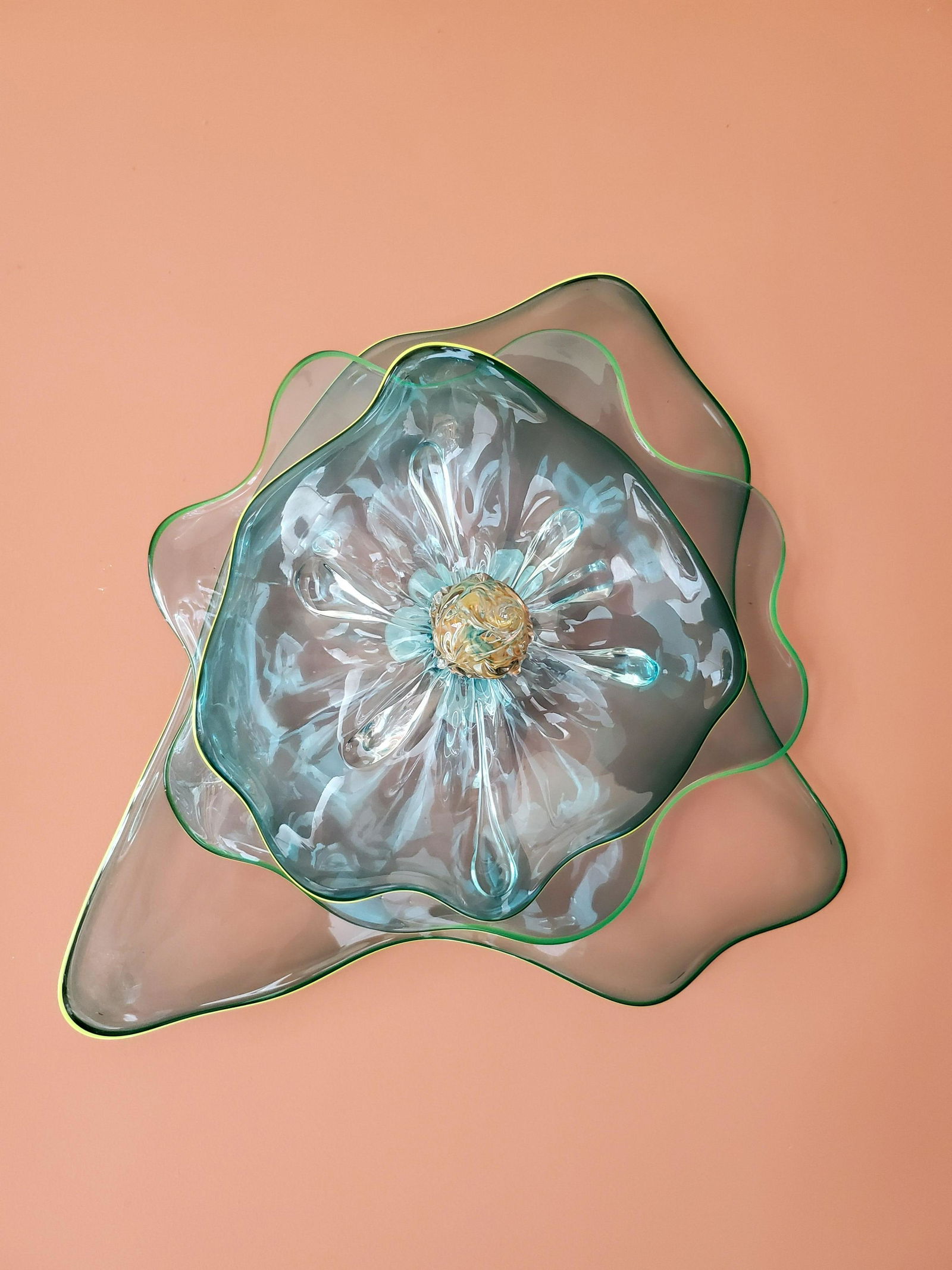 Flower Art Glass Wall Sculpture (1 of 4)