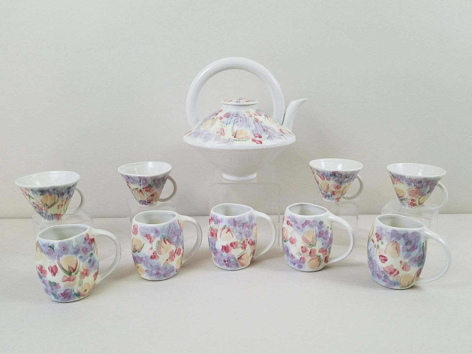 10 Pcs Hand Painted Studio Ceramics Signed (1 of 5)