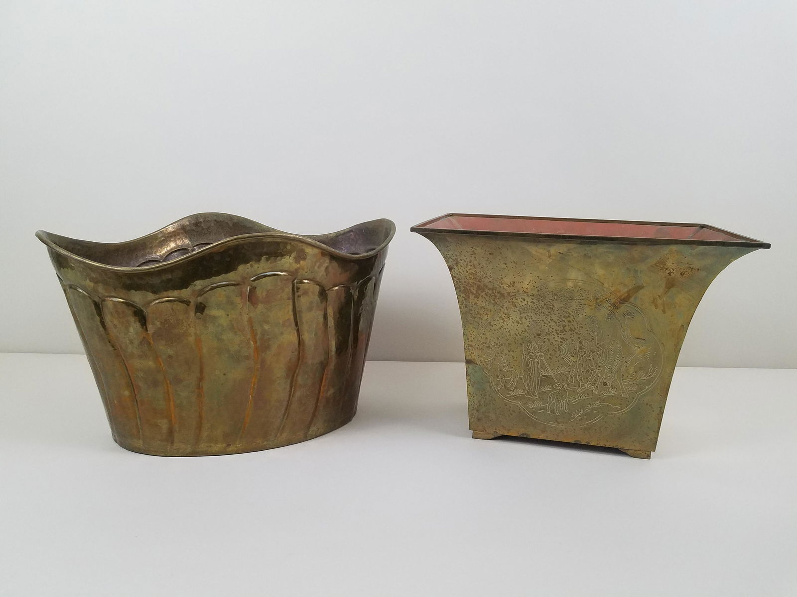 2 Brass Planters (1 of 2)