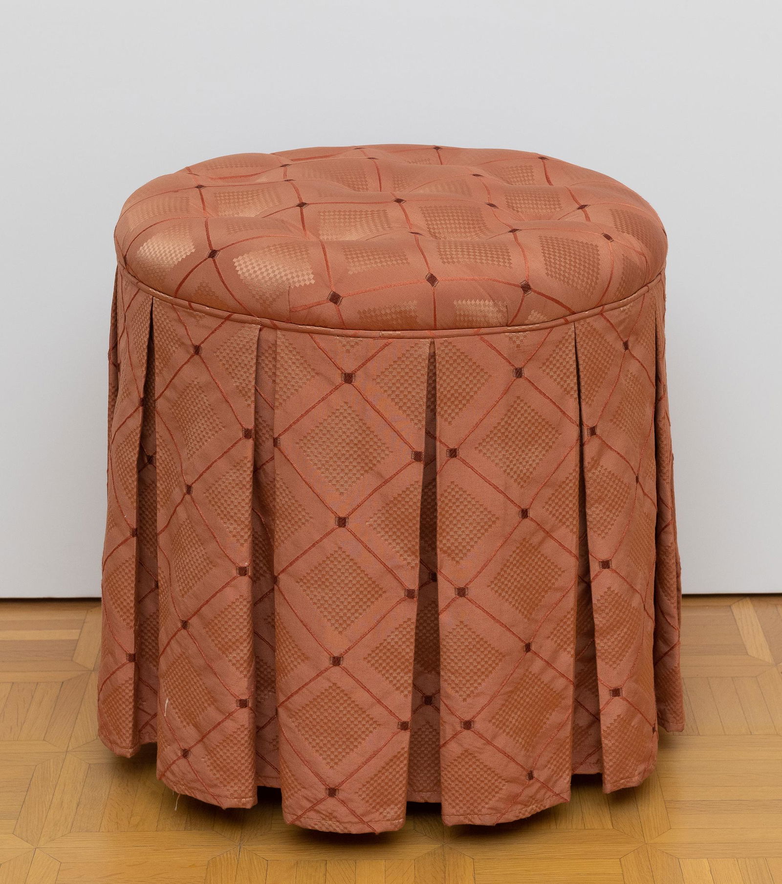 Pink Upholstered Dressing Stool (1 of 2)