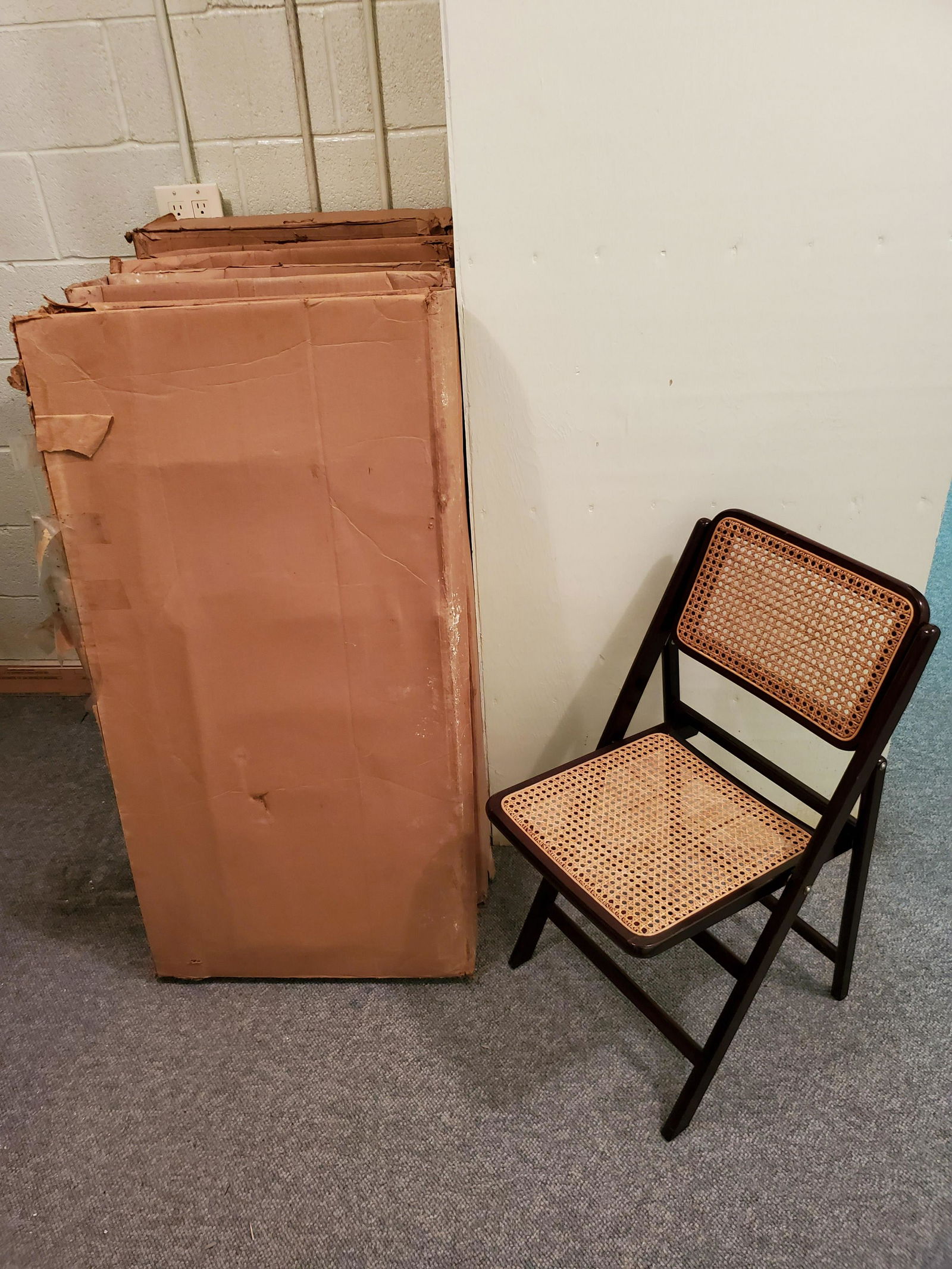 Set Of 8 Folding Cane Seated Chairs In Box (1 of 1)