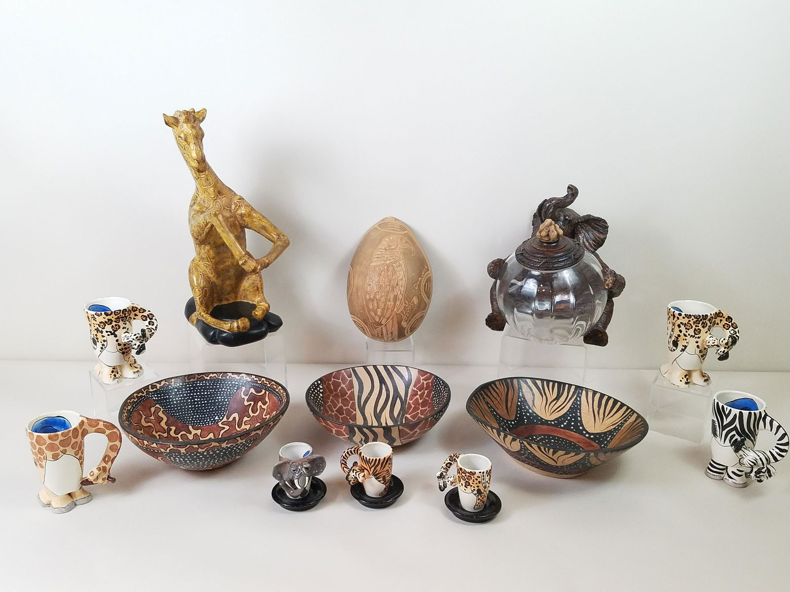 16 Pcs Safari Animal Ceramics, Bowls and Jar (1 of 6)