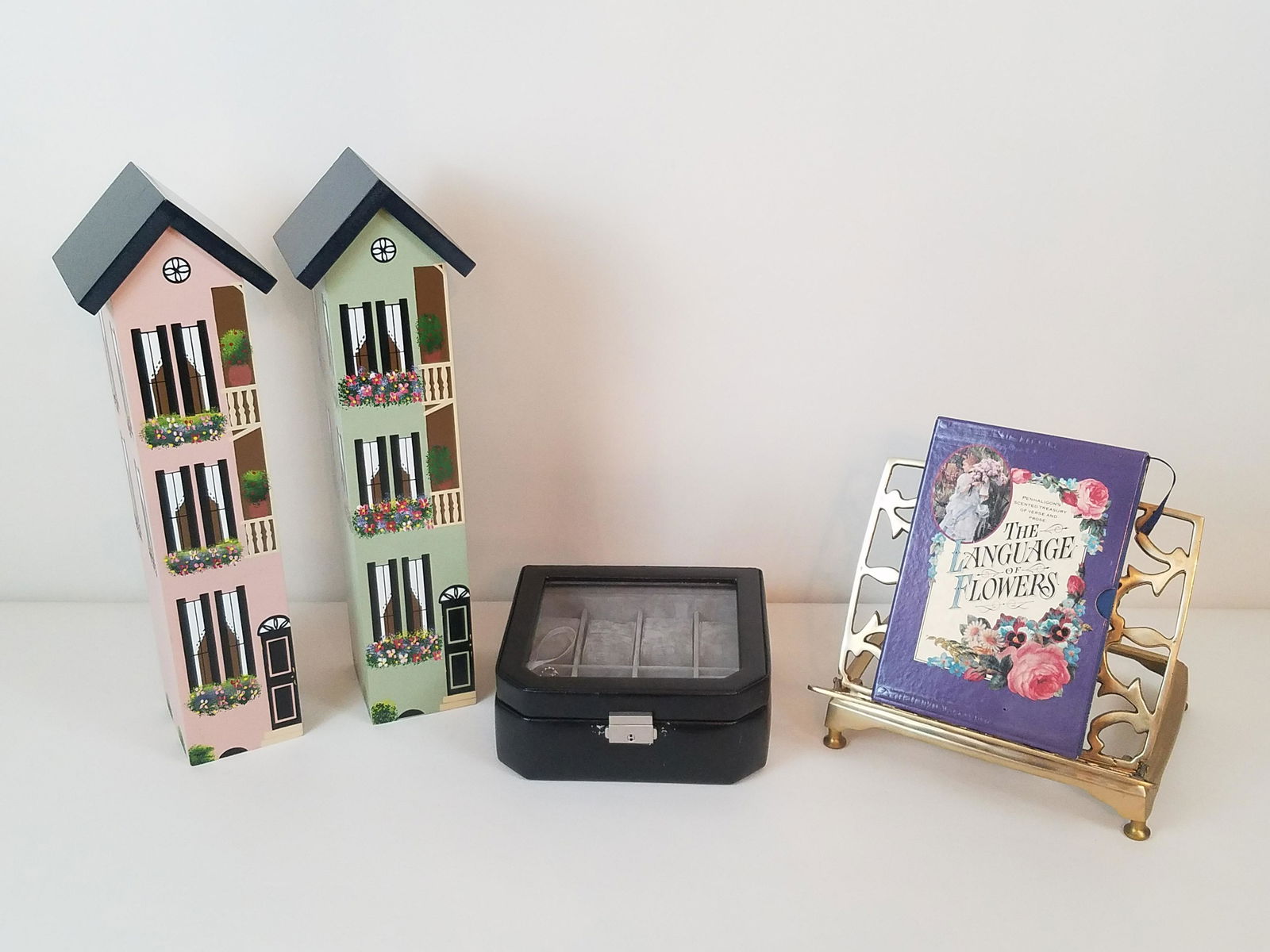 Signed Wood Houses, Brass Stand & Watch Case (1 of 4)
