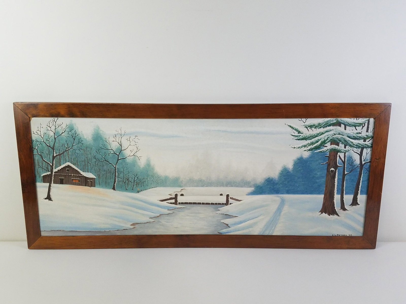 C. L. Peter's Winter Bridge Painting (1 of 2)