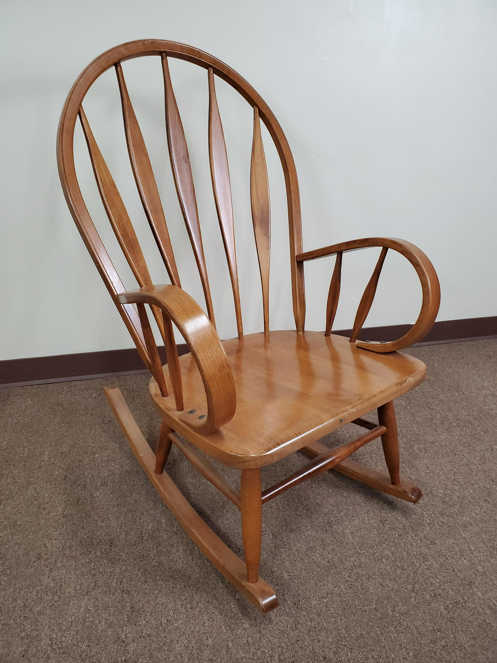 Rocking Chair: 25 1/2" wide X 32" deep X 40 1/4" high. Made in Yugoslavia. IMPORTANT: Before bidding, please read the terms and conditions below. When you registered for the auction you agreed to these terms and wil