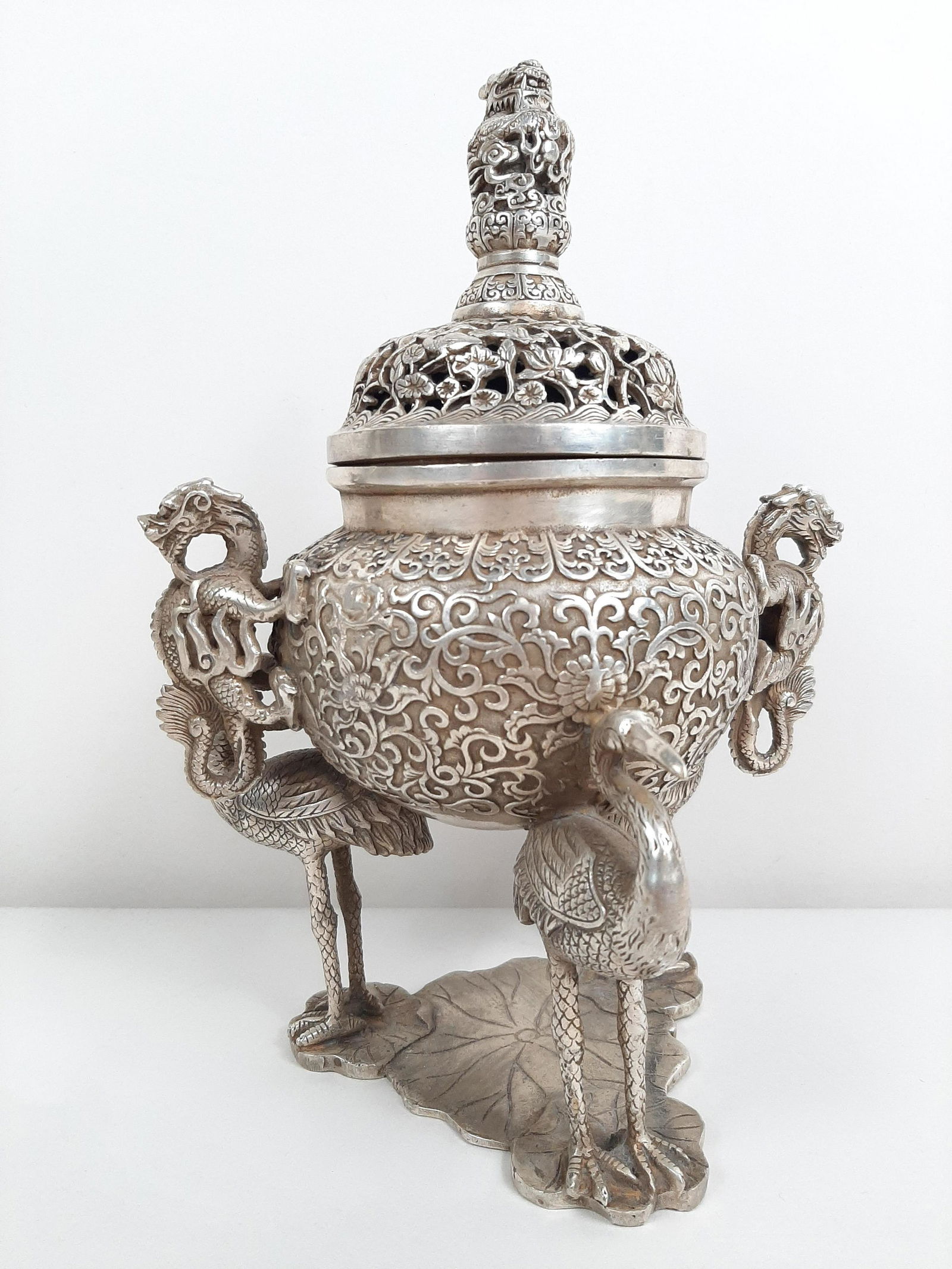 Chinese Crane and Dragon Tripod Censer (1 of 6)