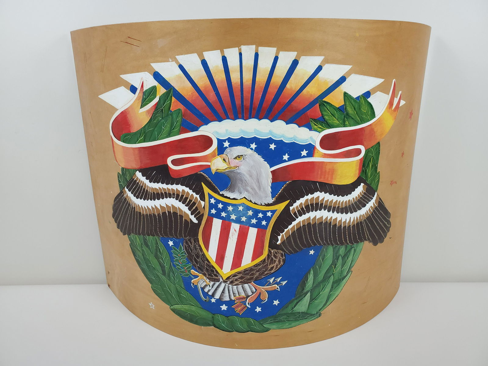 American Eagle Hand Painted On Bowed Wood (1 of 2)
