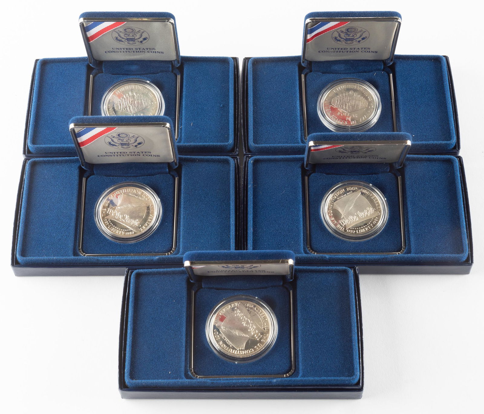 5 1987 Proof Constitution Silver Dollars (1 of 6)