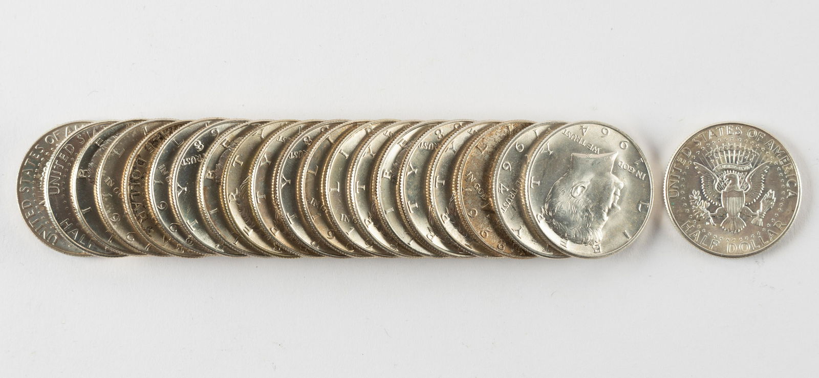 21 Kennedy Silver Half Dollars (1 of 1)