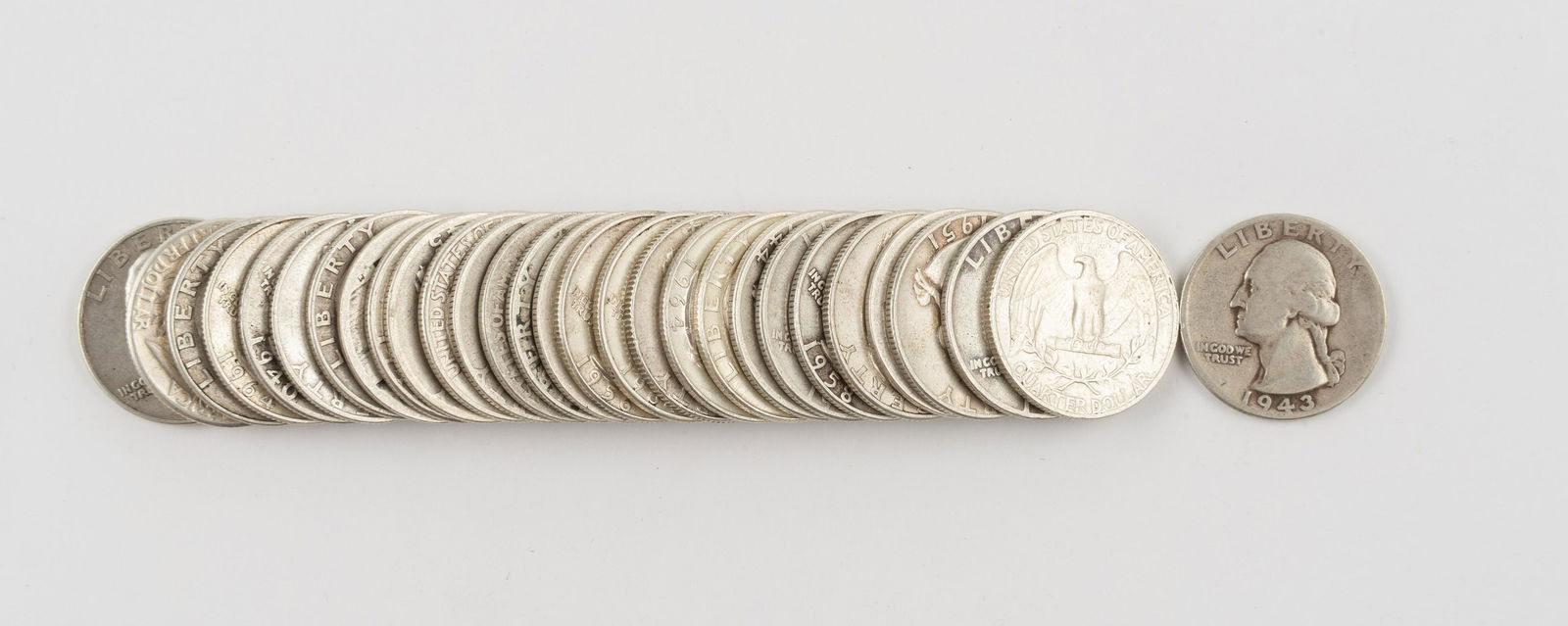29 Silver Quarters, Mostly Washington (1 of 1)