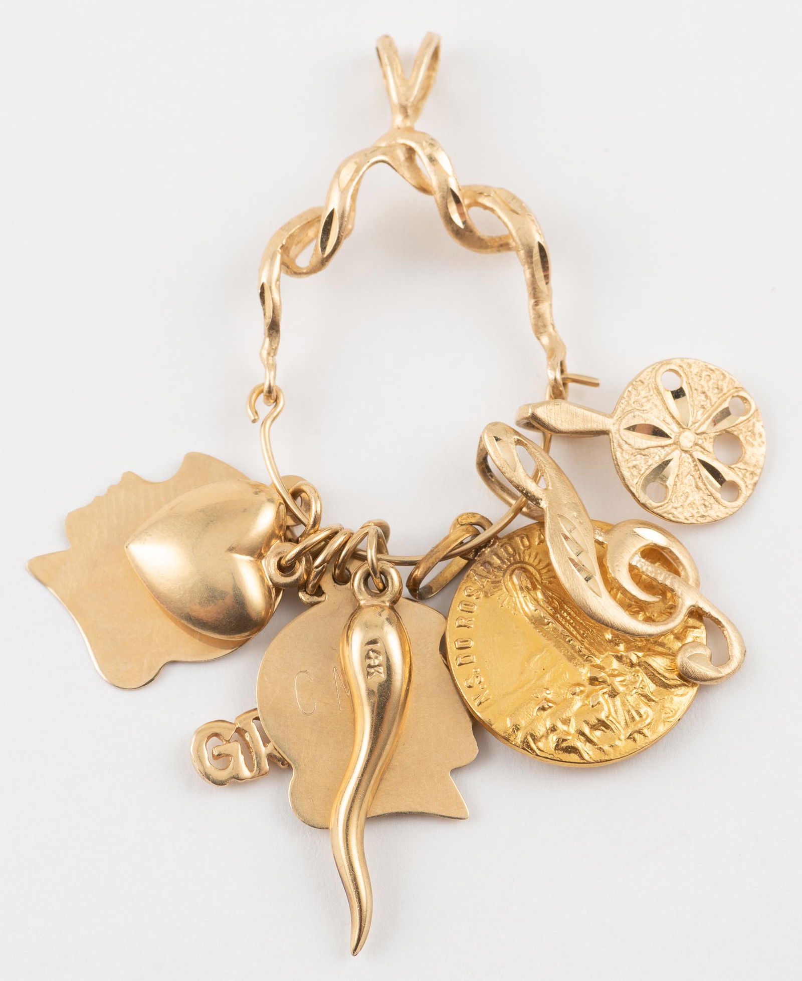 14K Charm Pendant with 8 Charms (1 of 2)