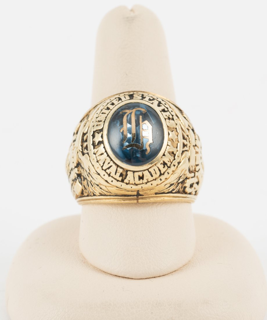 10K U.S. Naval Academy Ring with Stone (1 of 4)