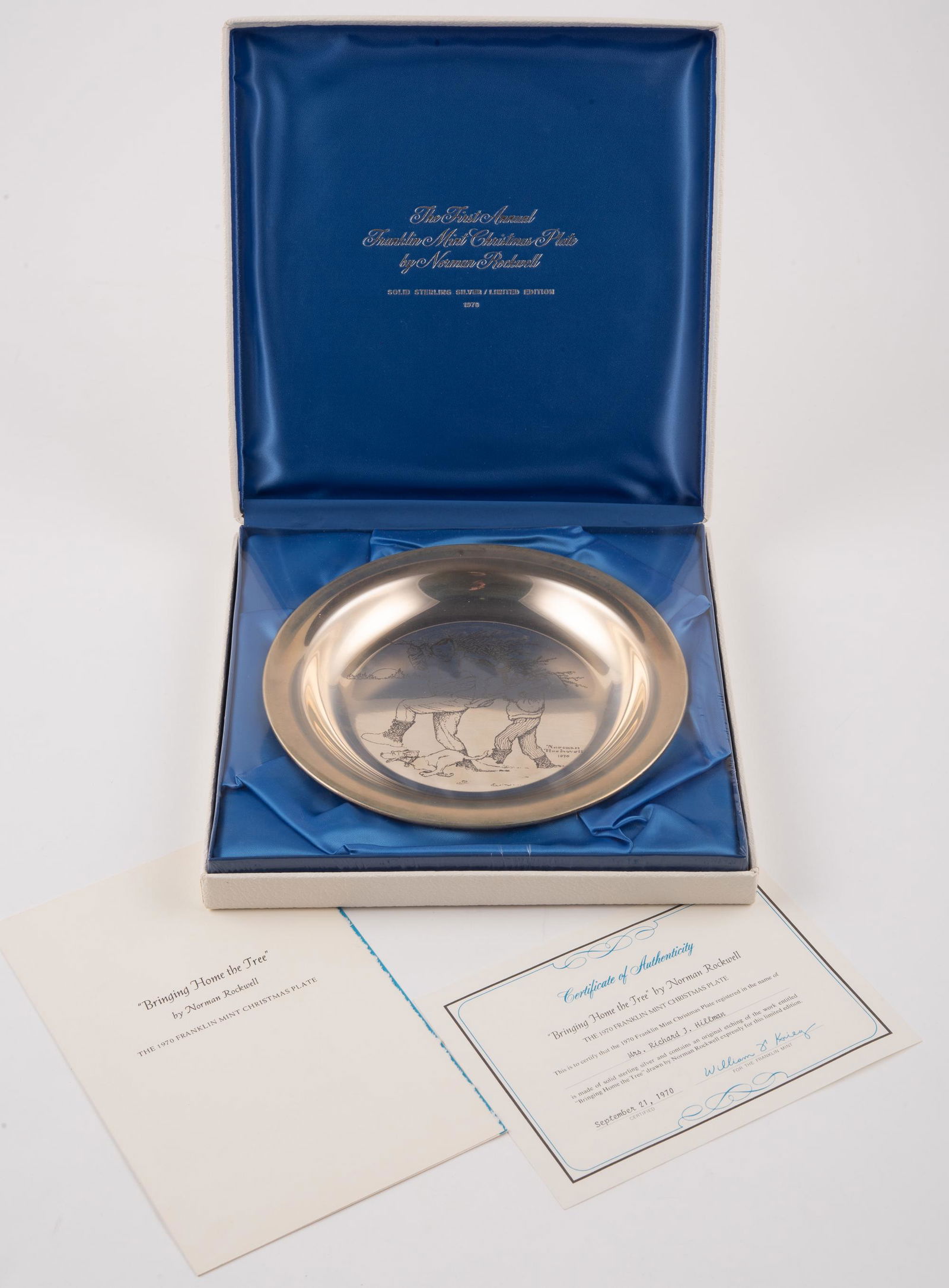 Sterling Franklin Mint 1970 Christmas Plate (1 of 5)