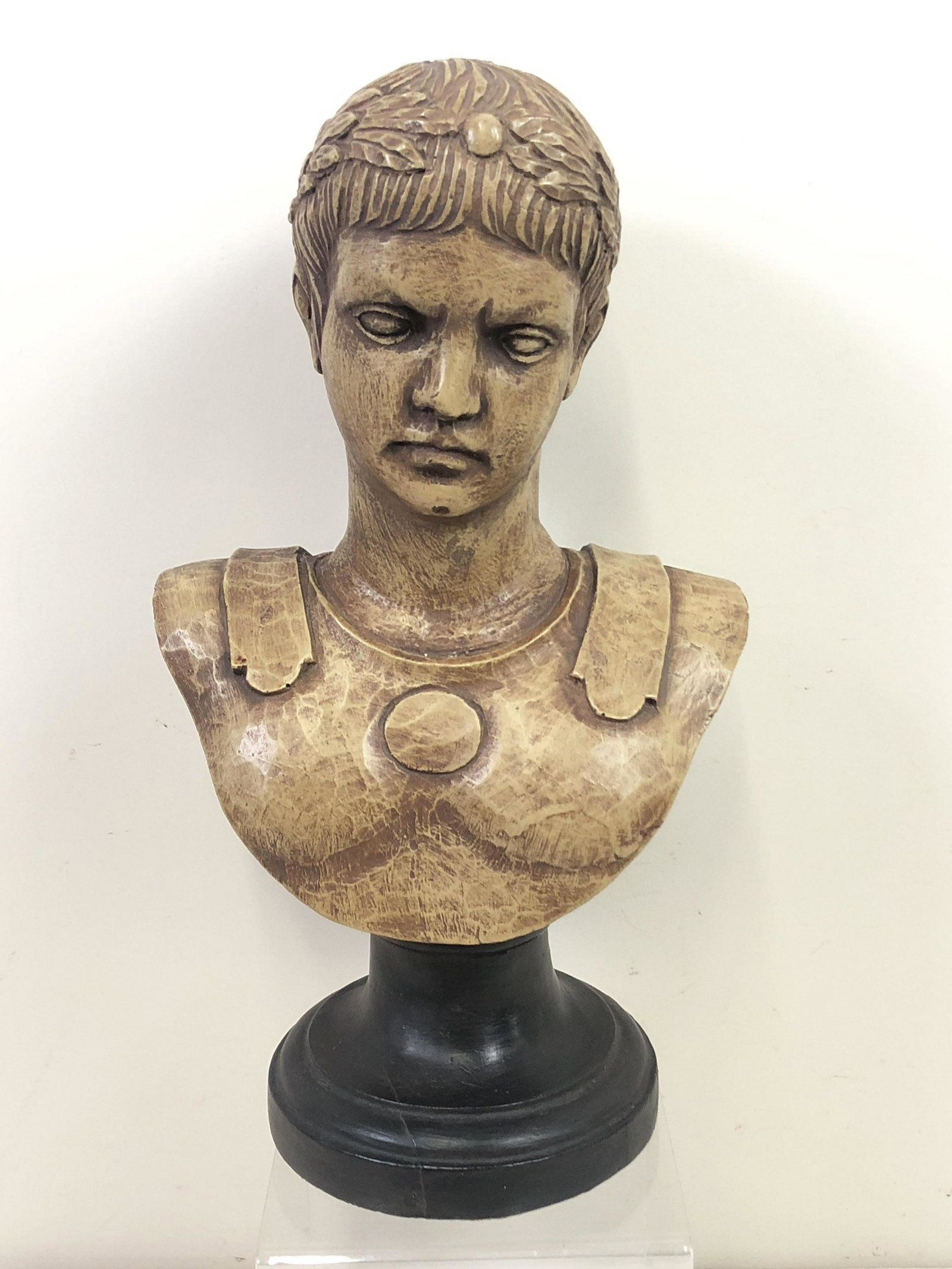 Portrait Bust of Caesar: Design Arts, Inc. 7 1/4" wide x 4 1/4" deep x 13" high. IMPORTANT: Before bidding, please read the terms and conditions. When you registered for the auction you agreed to these terms and will be requi