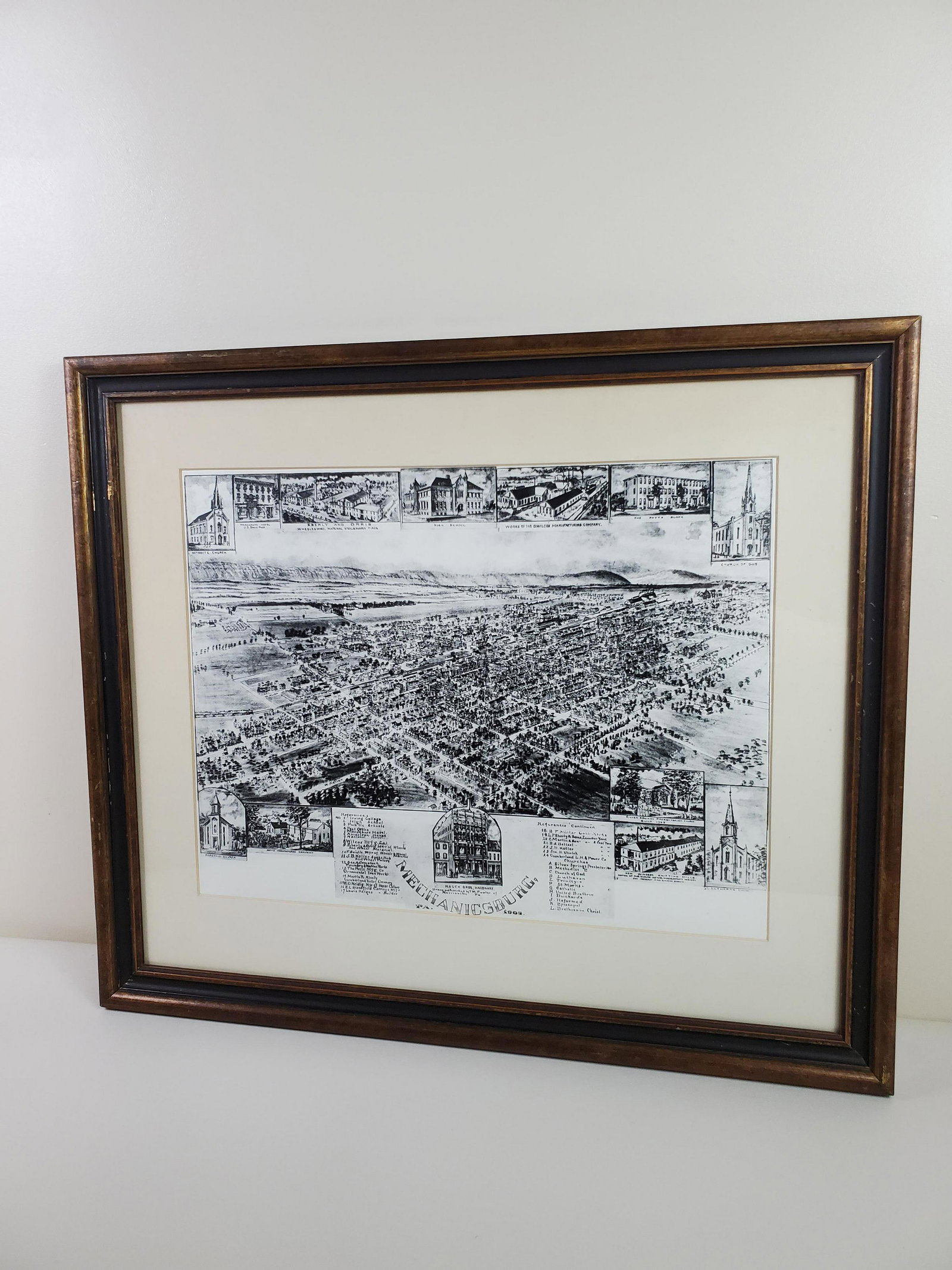 1903 Mechanicsburg PA Print: Reprint facsimile. Overall with frame 27" wide X 23" high. IMPORTANT: Before bidding, please read the terms and conditions. When you registered for the auction you agreed to these terms and will be re