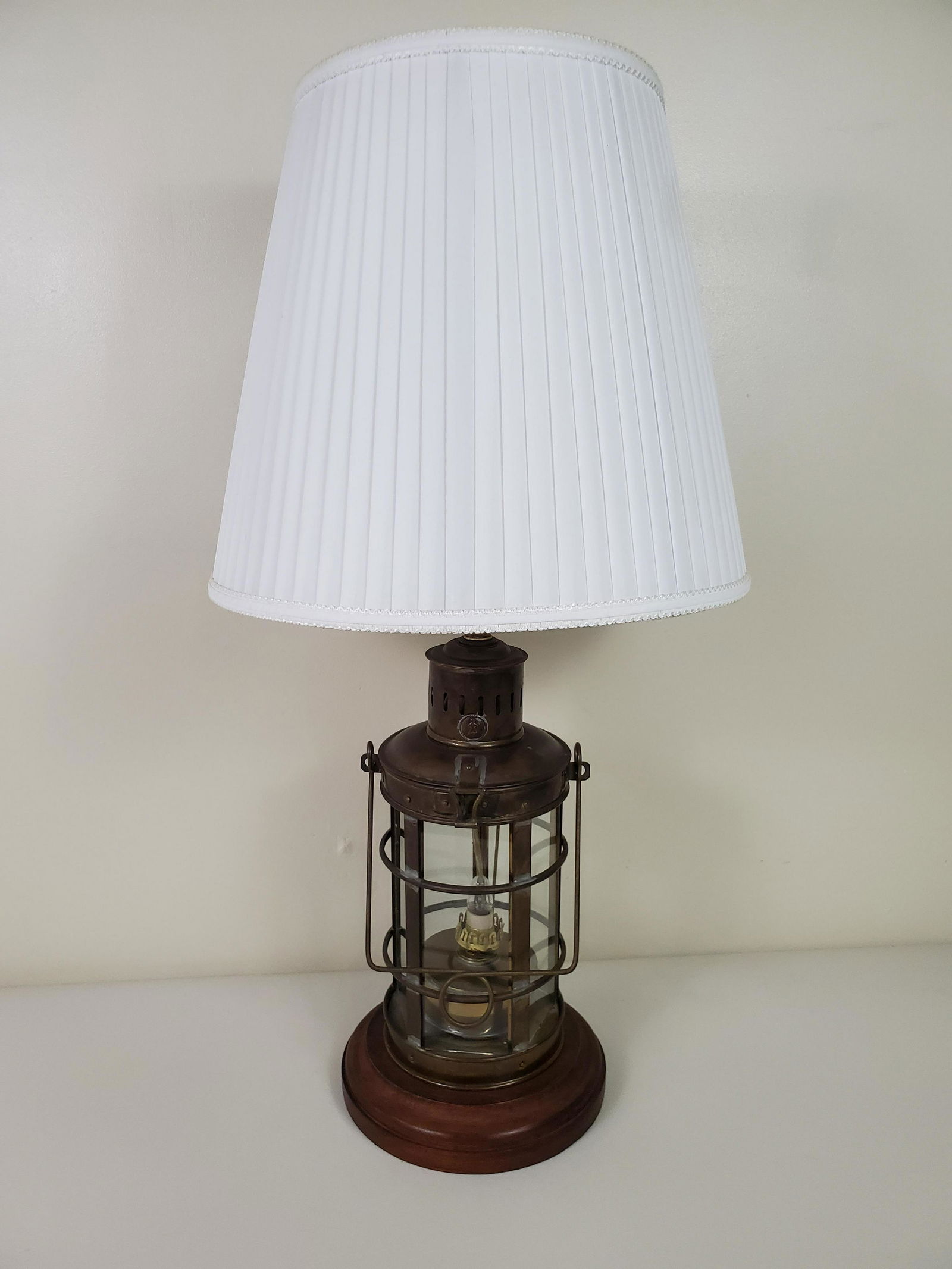 Electrified Brass Lantern Table Lamp (1 of 6)