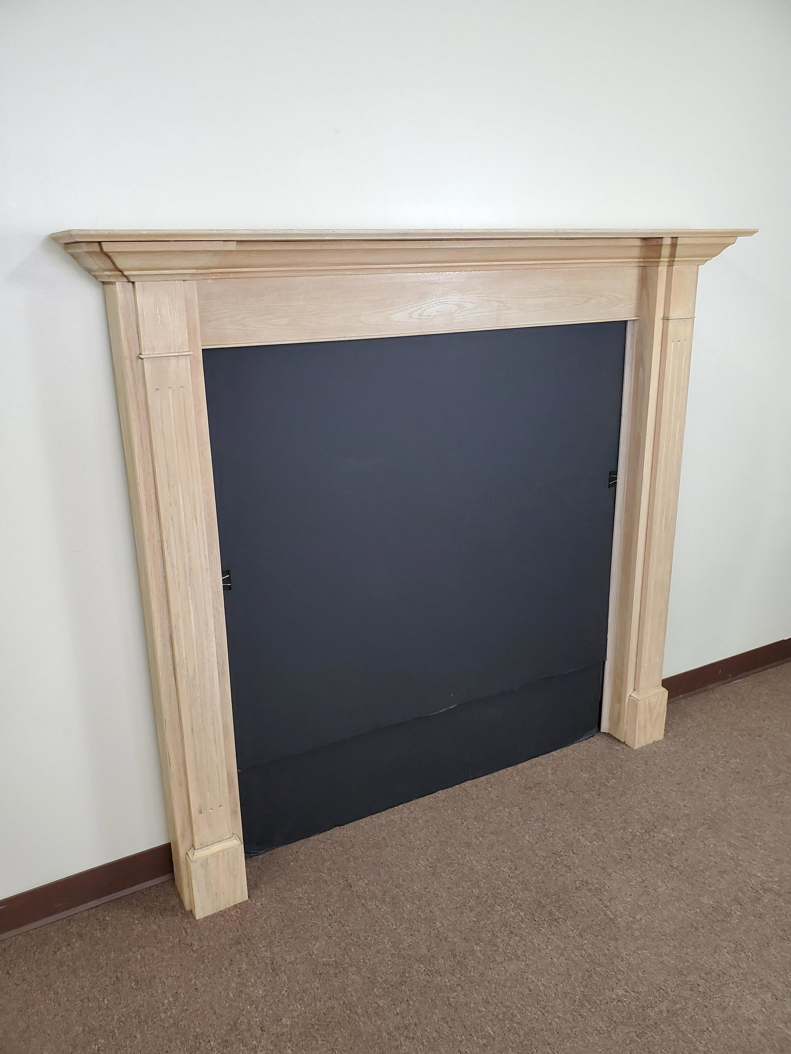 Fireplace Mantel: Overall 68 1/2" wide X 8 1/2" deep X 61" high. Opening is 48" wide X 52" high. IMPORTANT: Before bidding, please read the terms and conditions. When you registered for the auction you agreed to these 