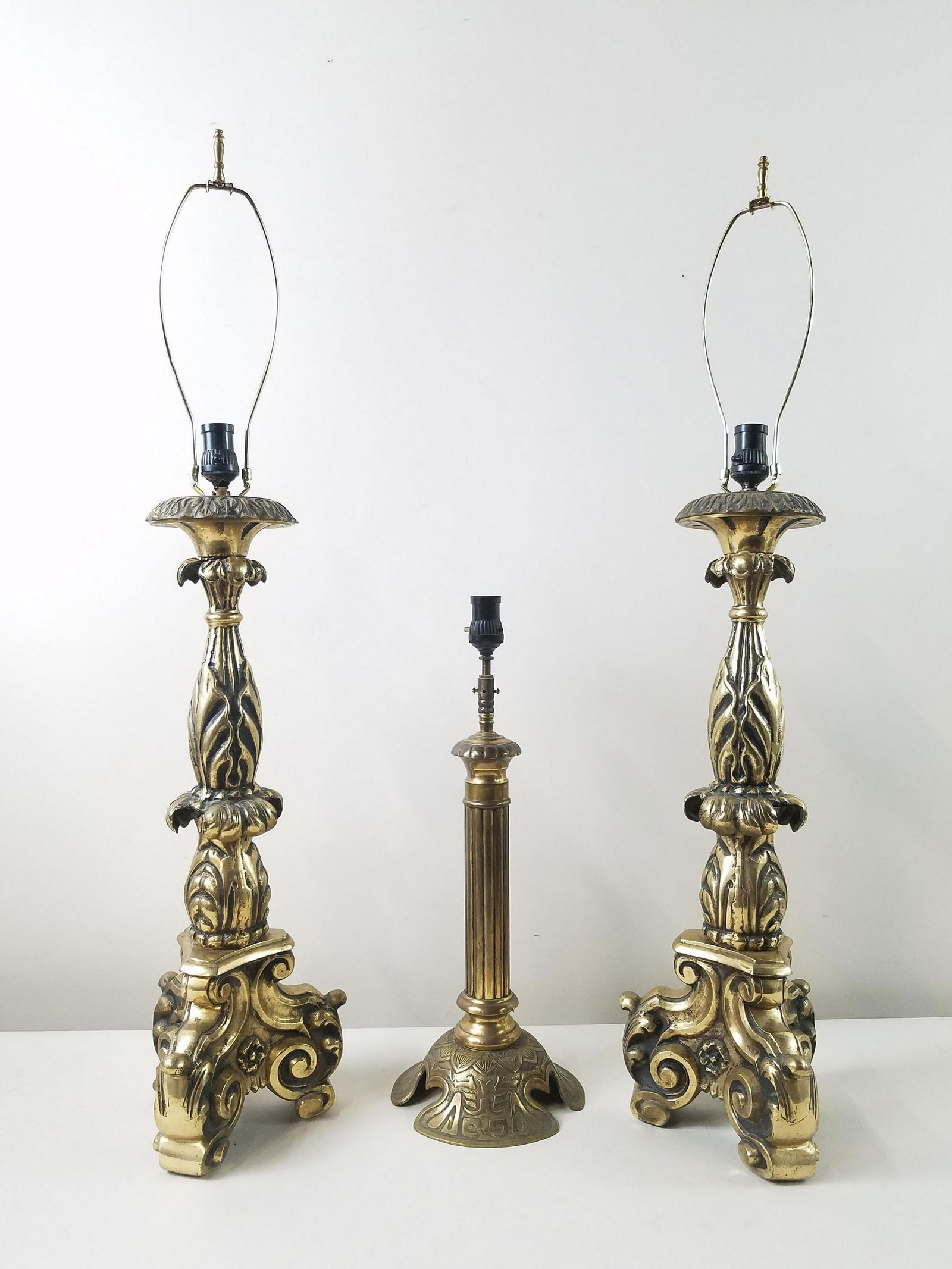 3 Metalware Table Lamps (1 of 2)