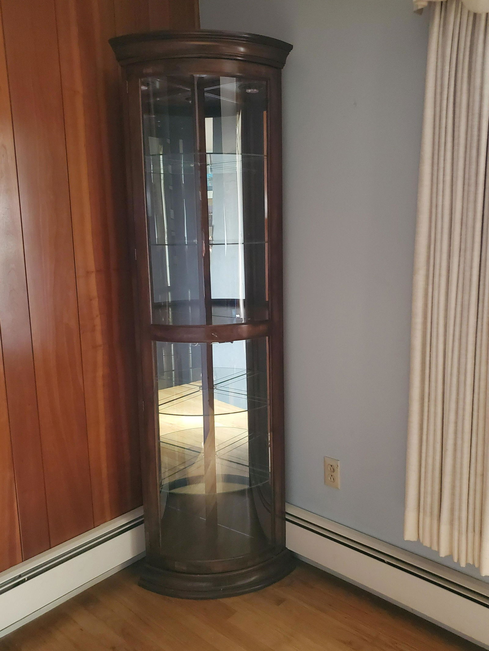 Lighted Corner Curio Cabinet (1 of 2)
