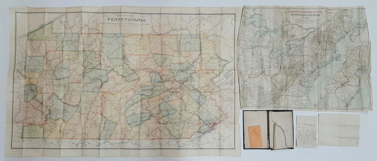 2 PA Railroad Maps and Letters (1 of 7)