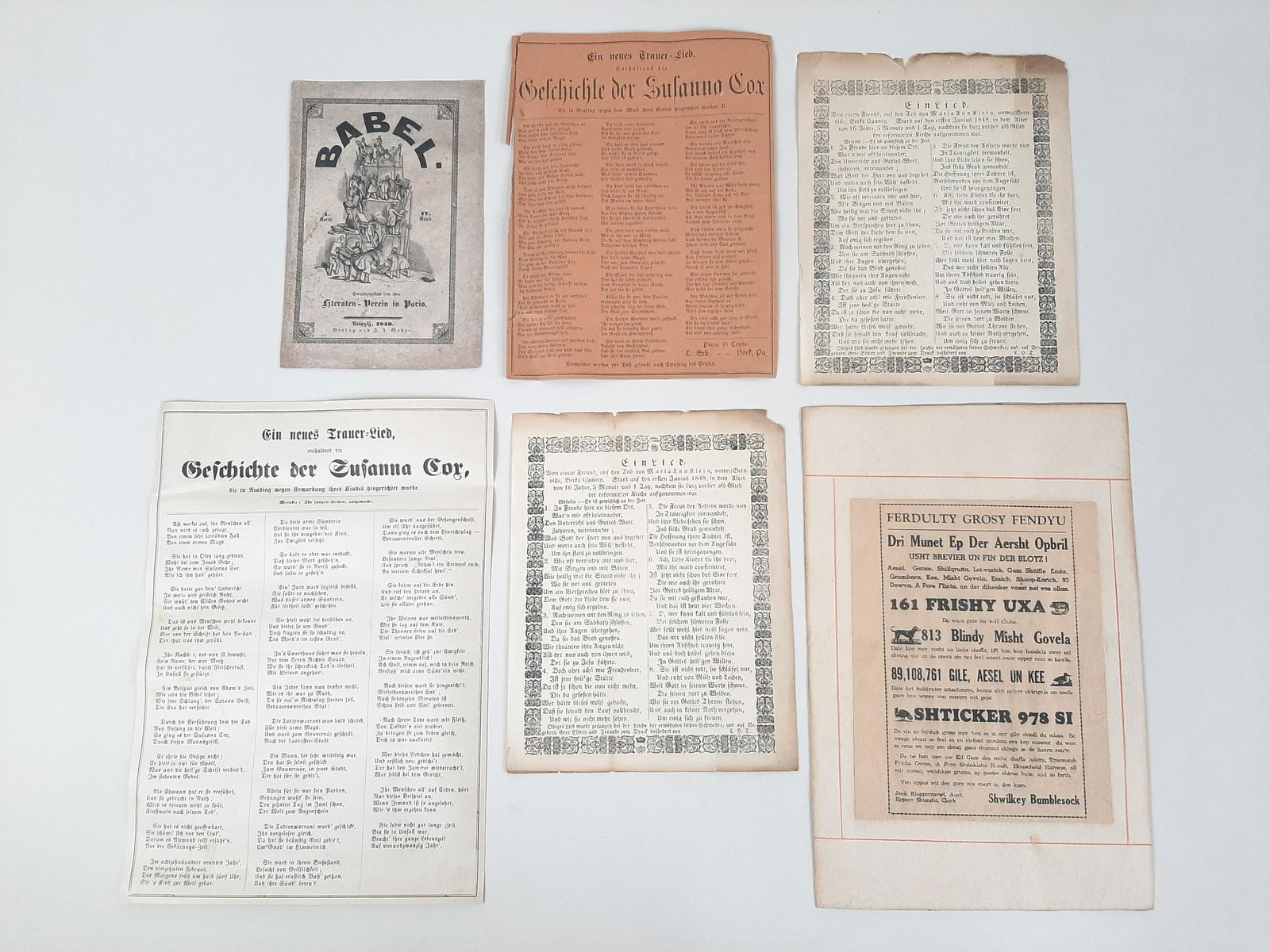 6 19th C. German Broadsides (1 of 7)