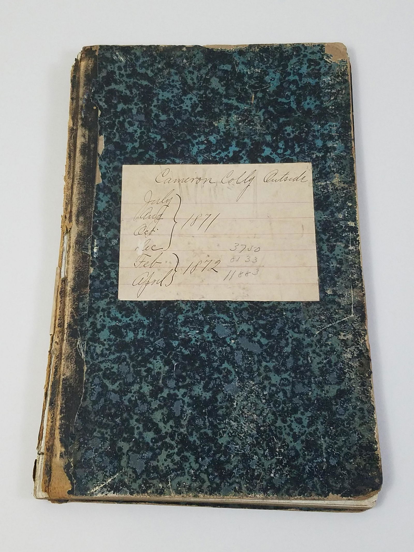 1871-72 Mineral Railroad Mining Co Ledger (1 of 7)