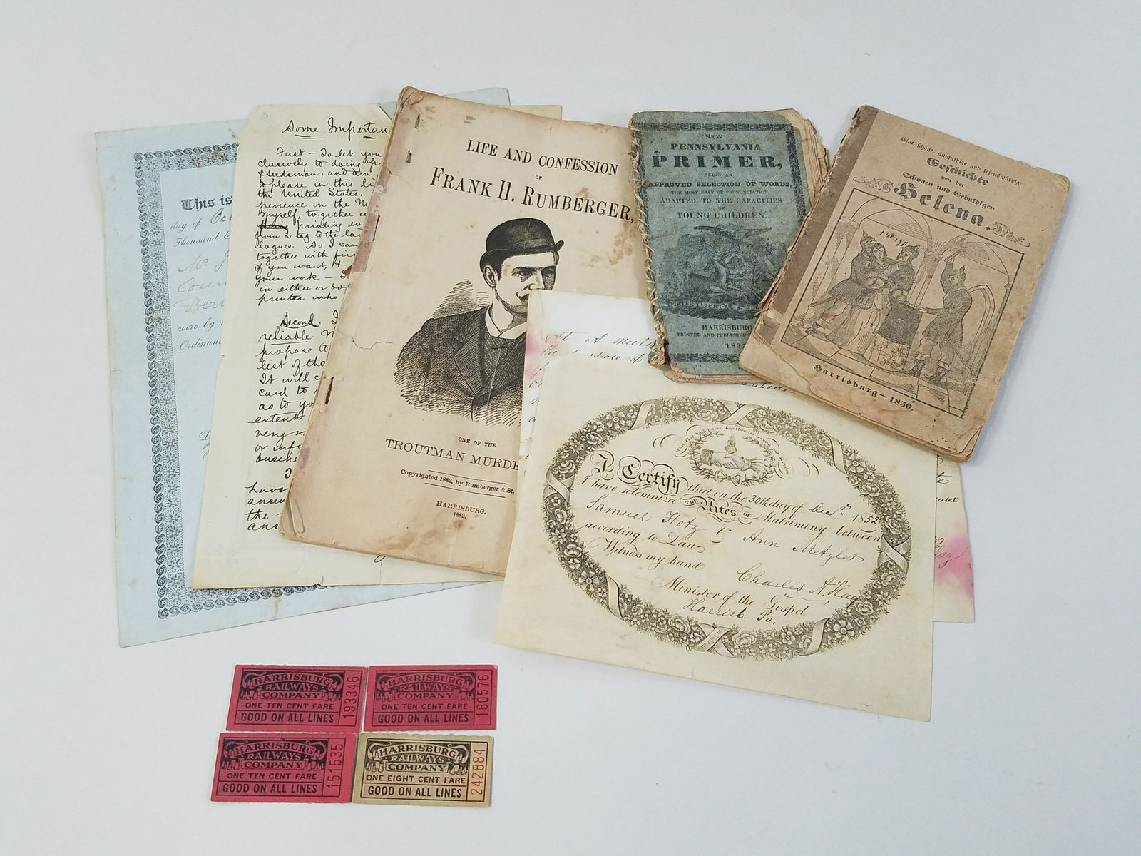 11 19th C Harrisburg Publications incl Murder (1 of 15)