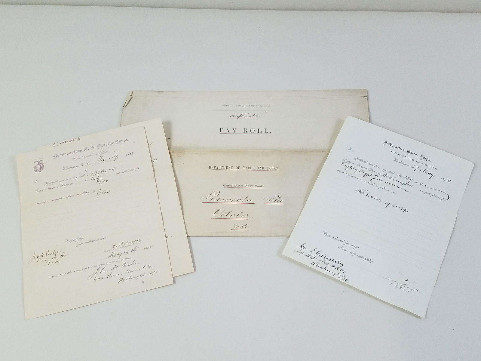 19th C Marines and Florida Ship Yard Pay Roll (1 of 15)