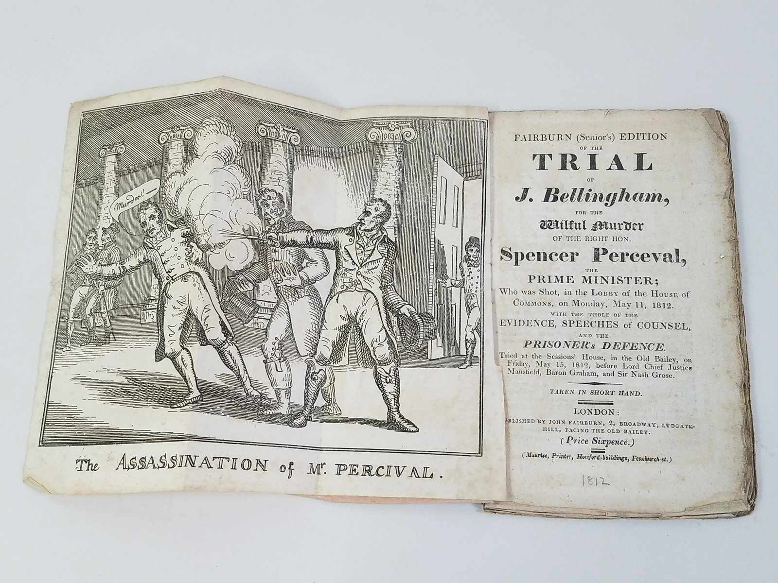Trail of J. Bellingham Murder of Prime Minister: London published: John Fairburn 1812. IMPORTANT: Before bidding, please read the terms and conditions. When you registered for the auction you agreed to these terms and will be required to comply with
