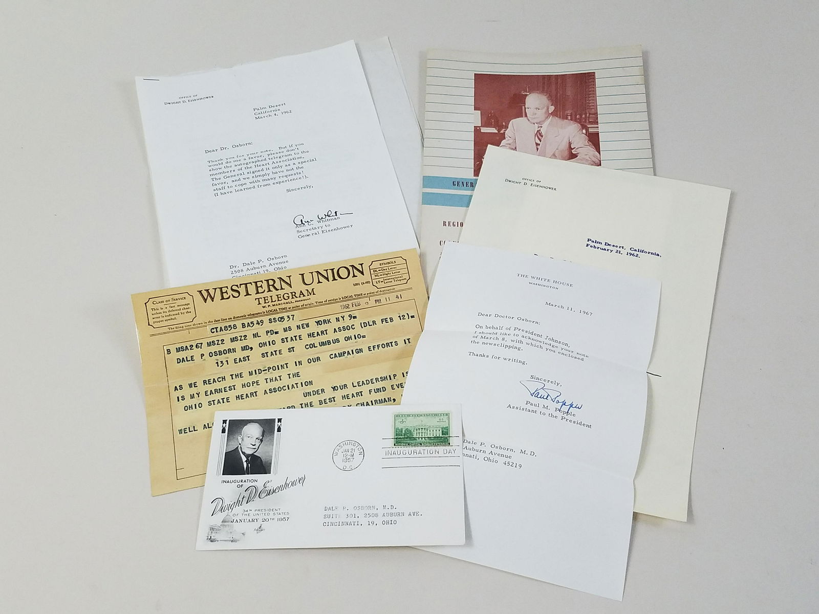 6 Pcs Dwight Eisenhower Materials incl Telegram (1 of 13)