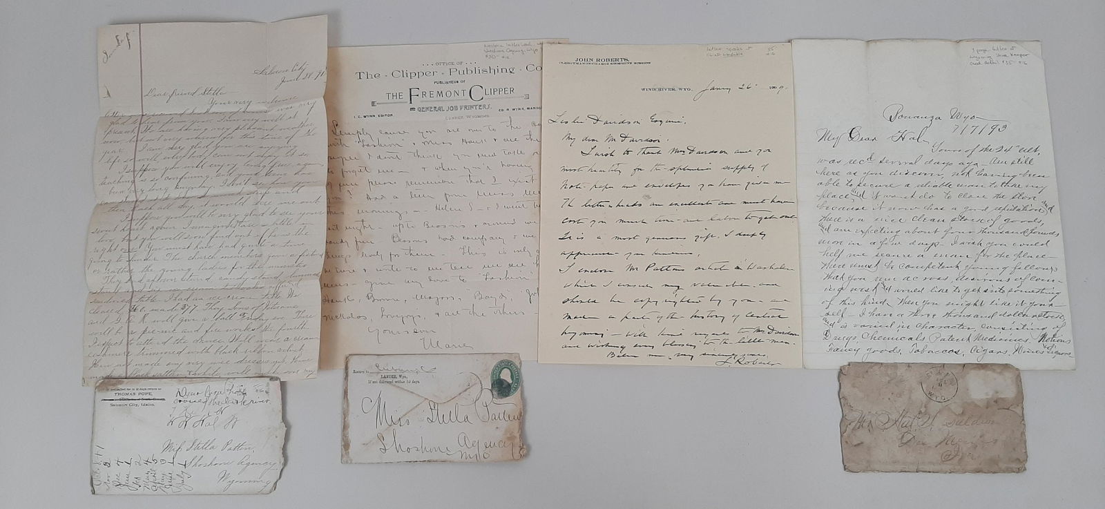 3 Wyoming Letters incl. Shoshone (1 of 6)