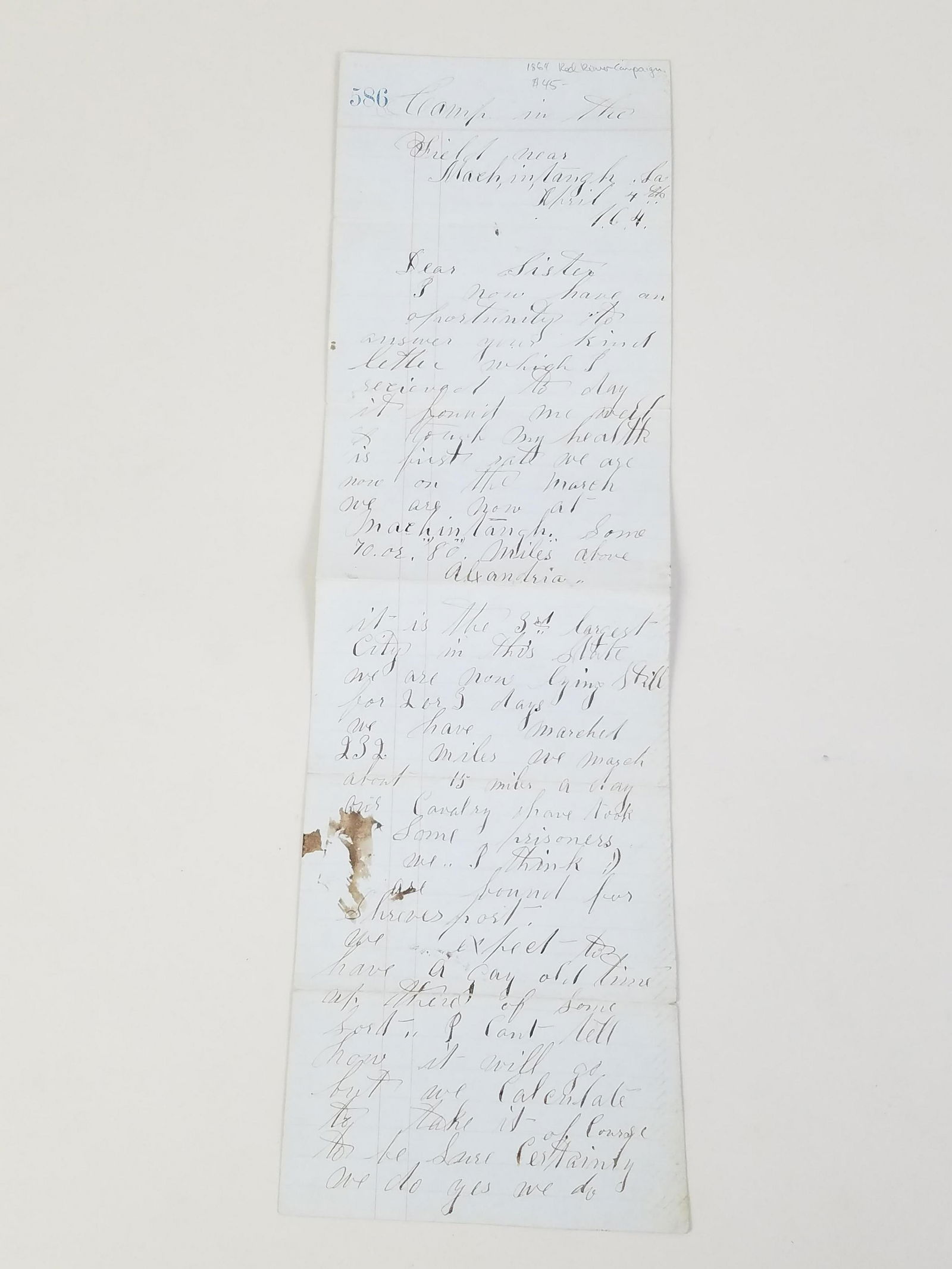 1864 Red River Campaign Letter (1 of 3)