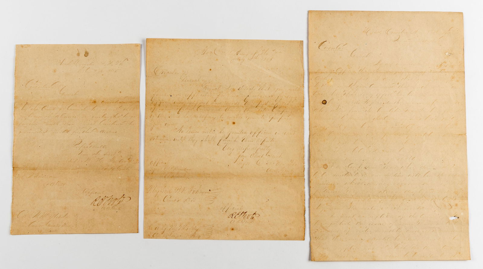 3 Confederate Circulars, Gracies Brigade (1 of 7)